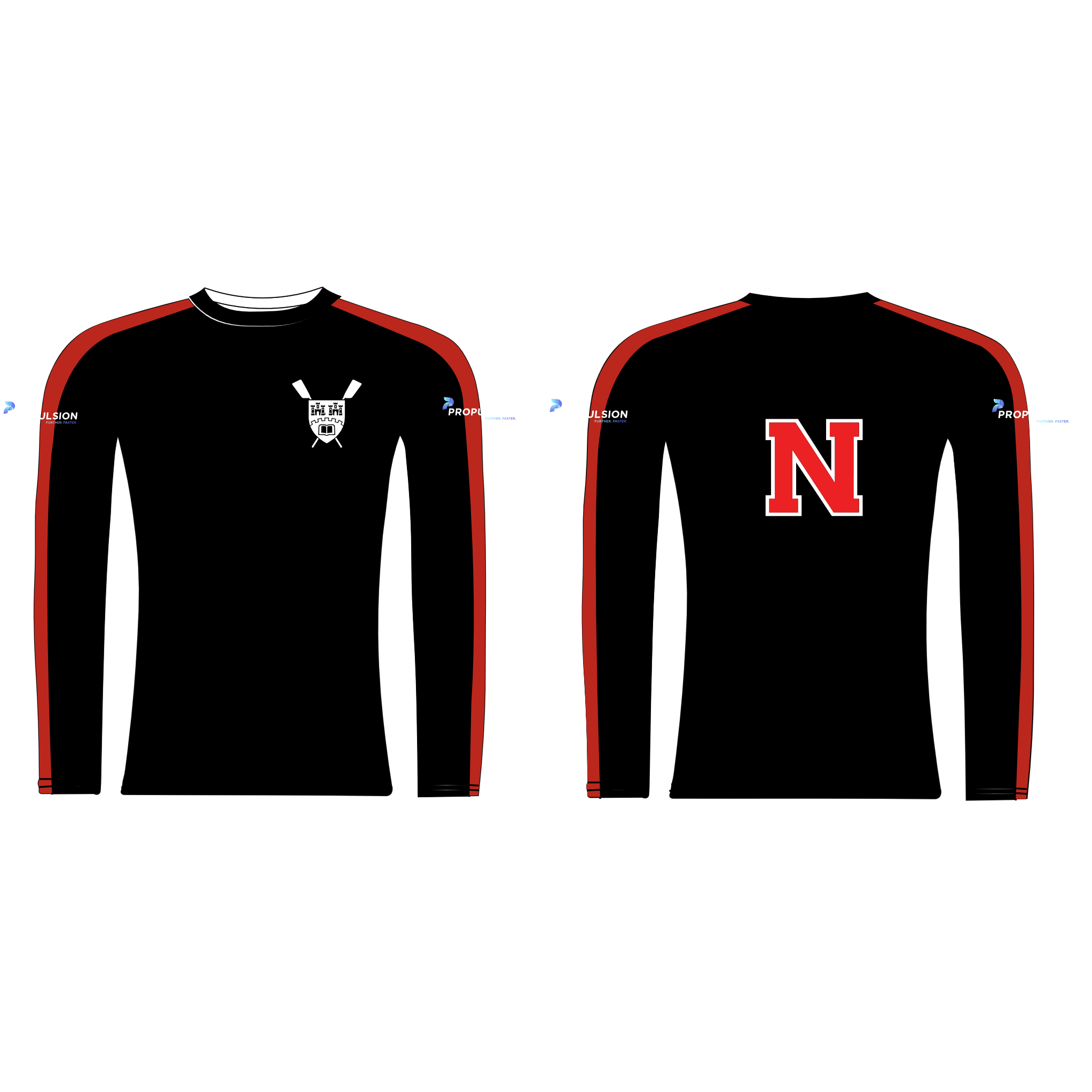 Northumbria University Boat Club LONG SLEEVE Sleeve Base-Layer BLACK