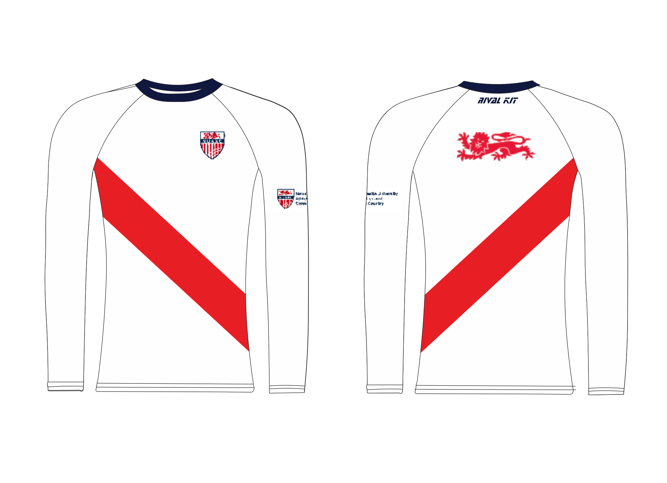 Newcastle University Athletics and Cross Country Club Long Sleeve White Baselayer