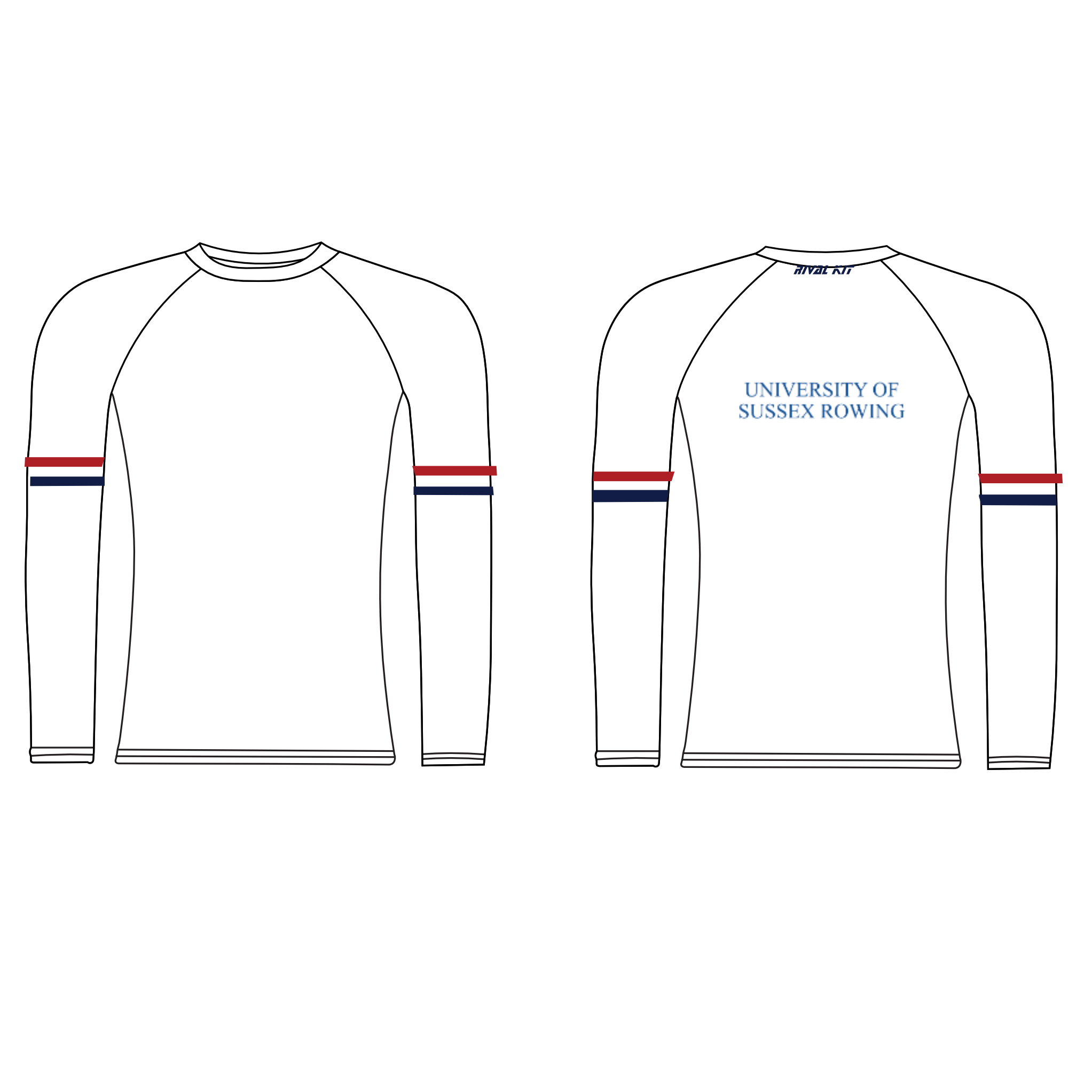 Sussex University Boat Club LONG SLEEVE Base-Layer WHITE