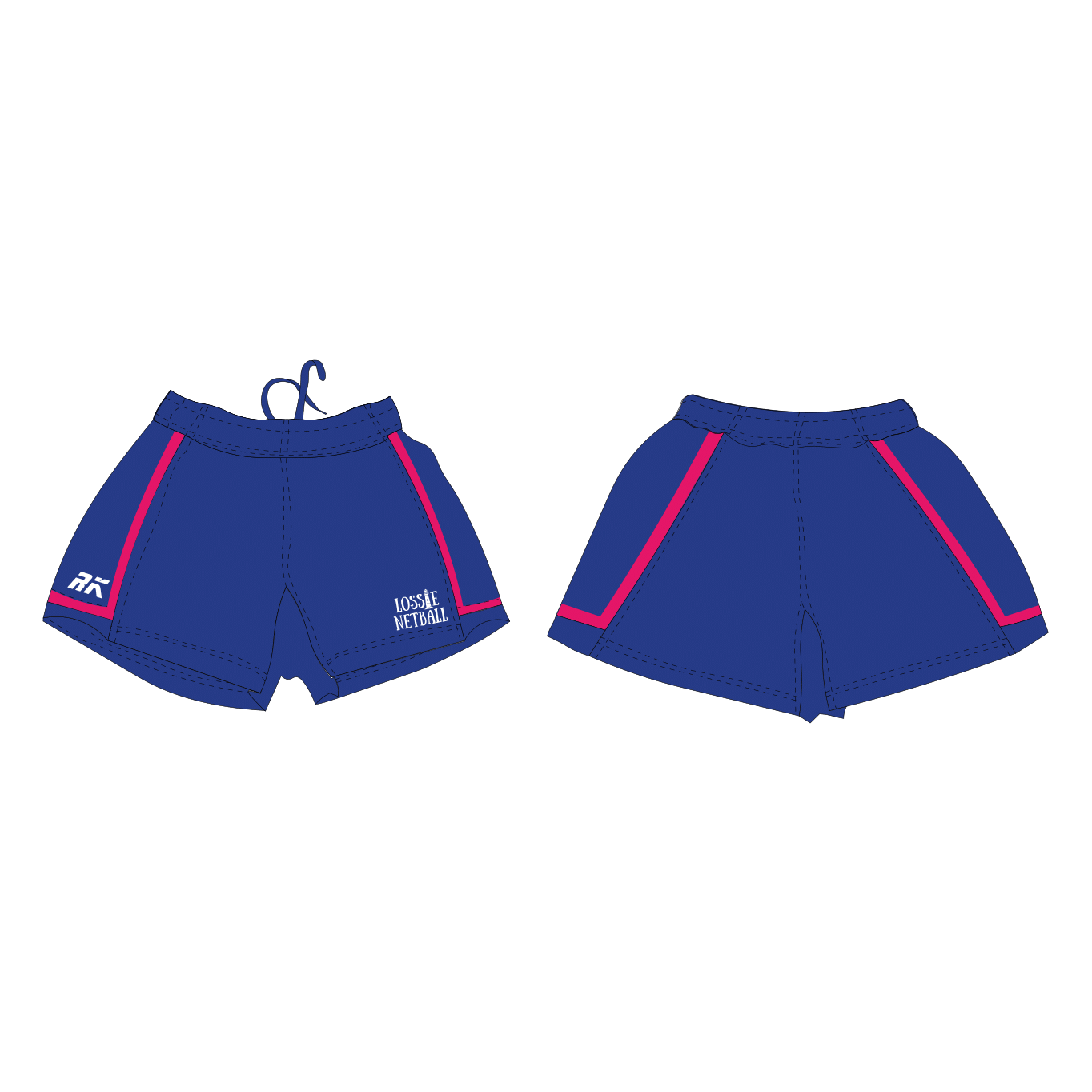 Lossie Netball Club Side Panel Rugby Shorts