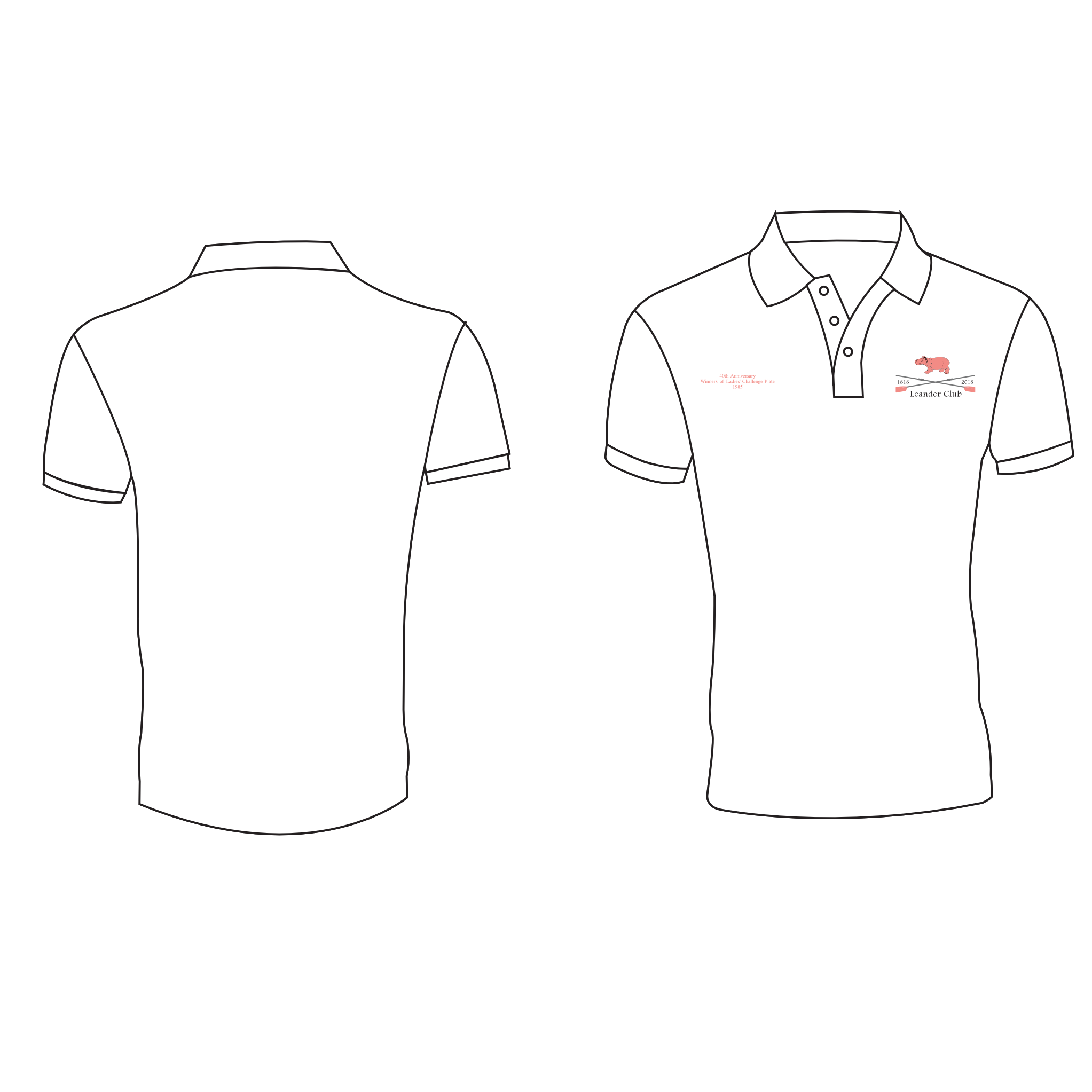 Leander White Polo - logo only
