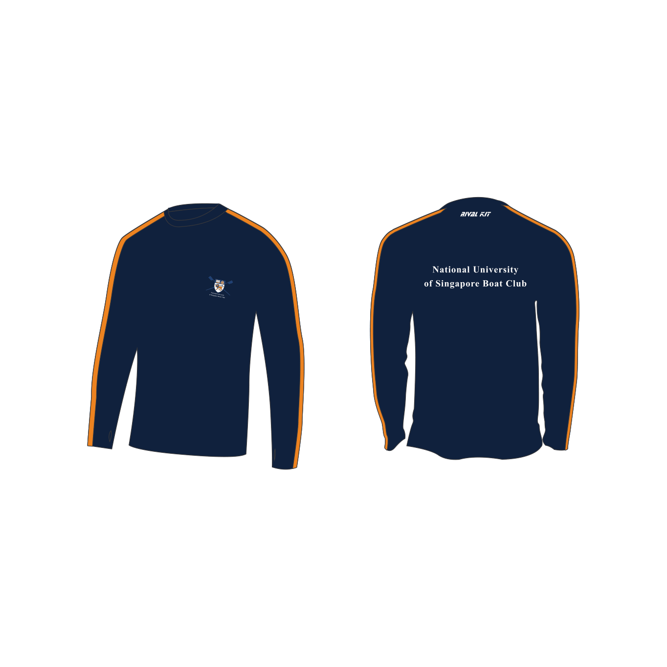 National University of Singapore Boat Club Black Bespoke Long Sleeve Gym T-Shirt
