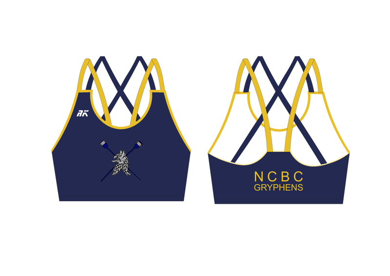 NCBC Gryphens Navy Strappy Sports Bra