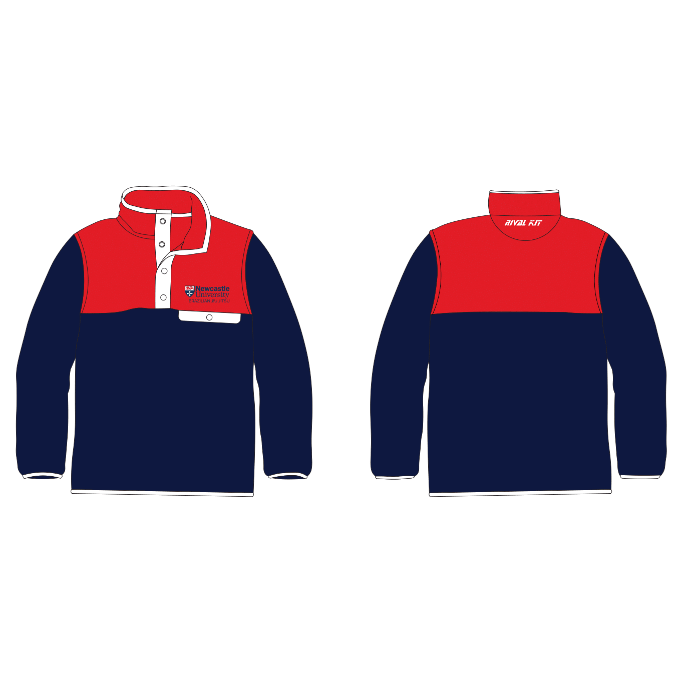 Newcastle University Brazilian Jui Jitsu Pocket Fleece Navy and Red