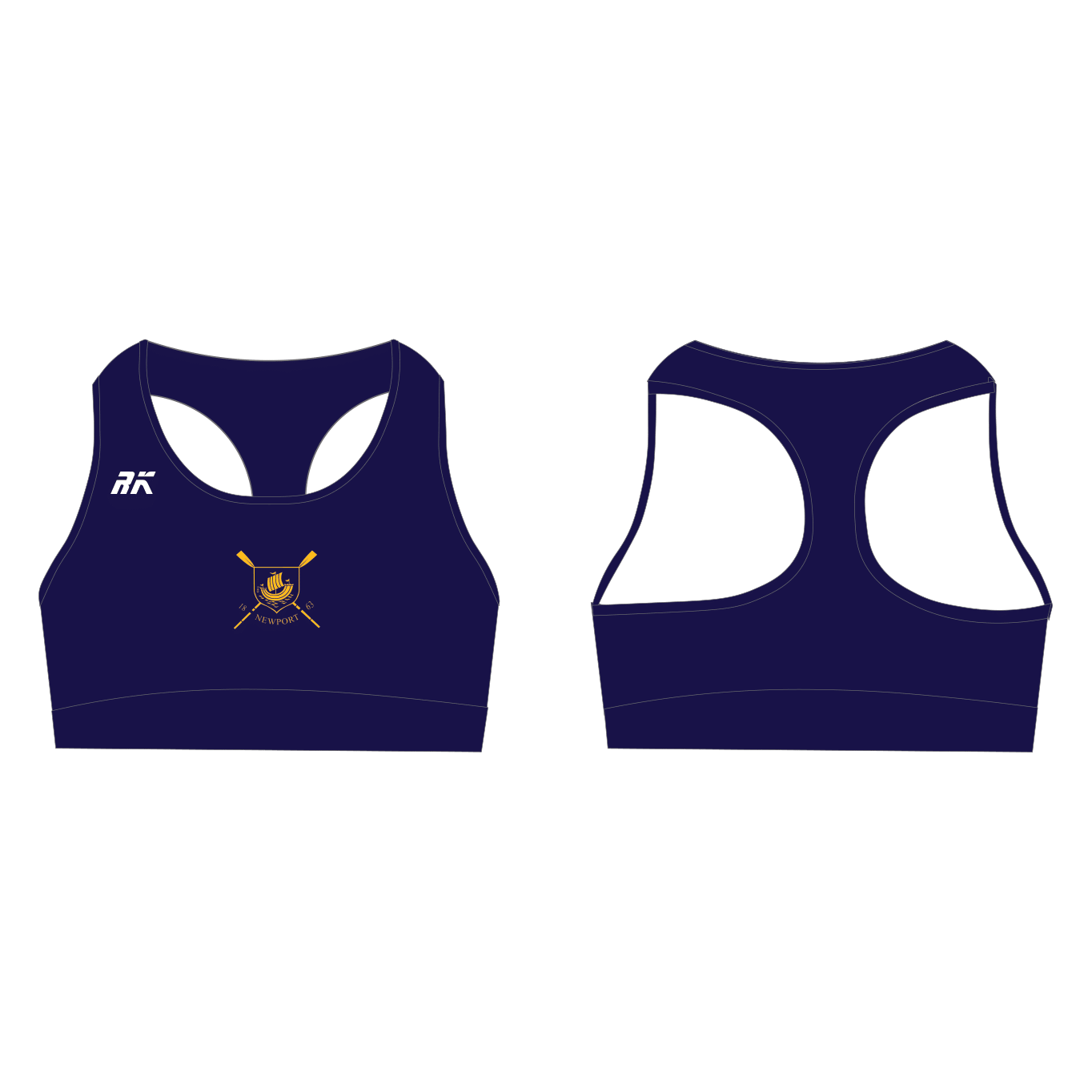 Newport Rowing Club Racer Back Sports Bra Navy