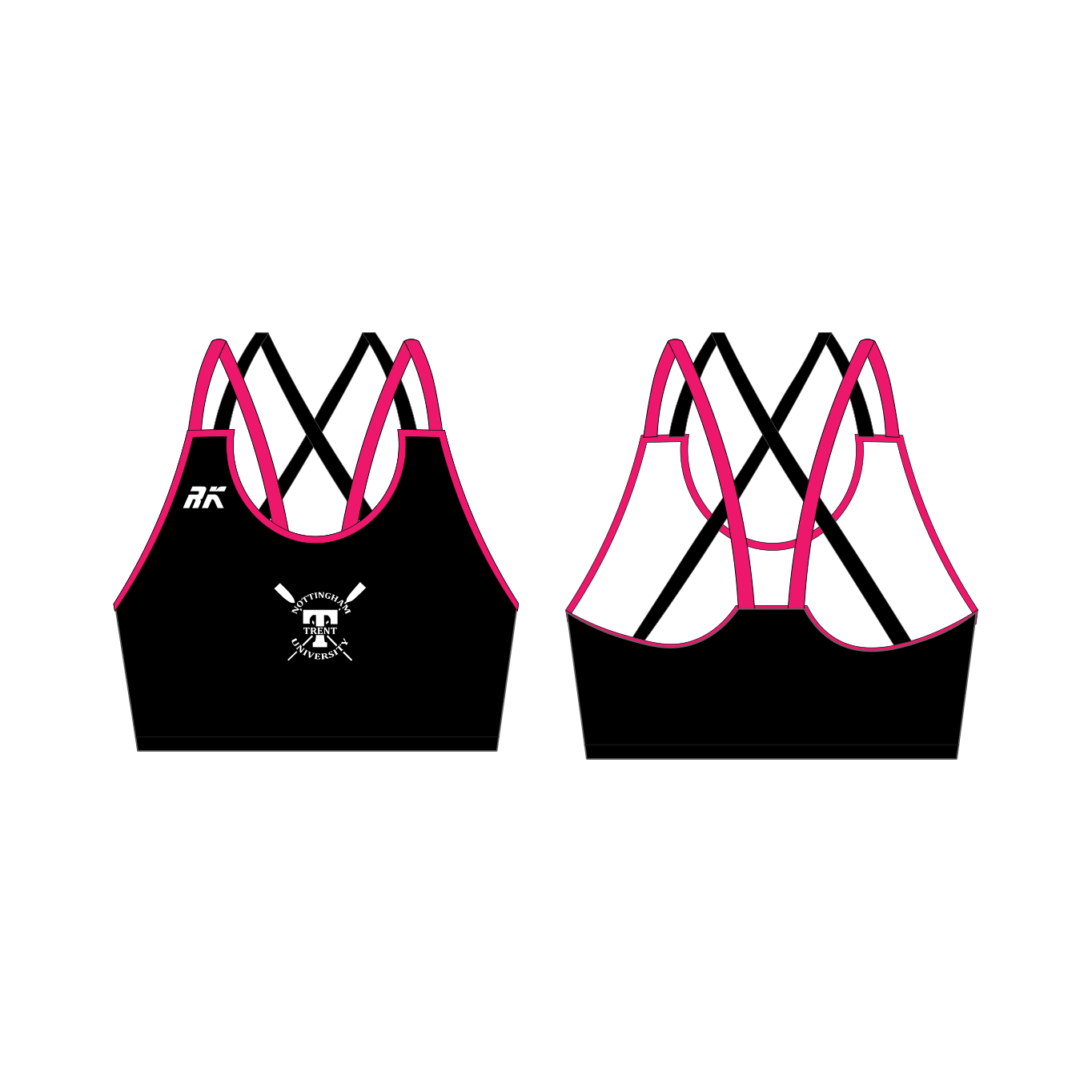 Nottingham Trent University Boat Club Black Strappy Sports Bra