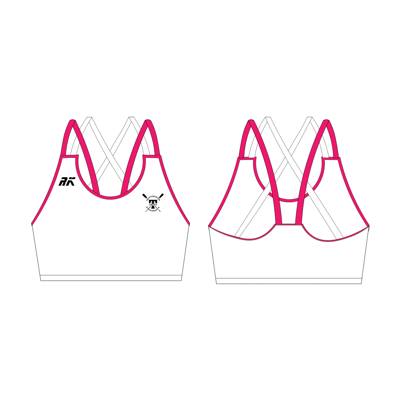 Nottingham Trent University Boat Club White Strappy Sports Bra