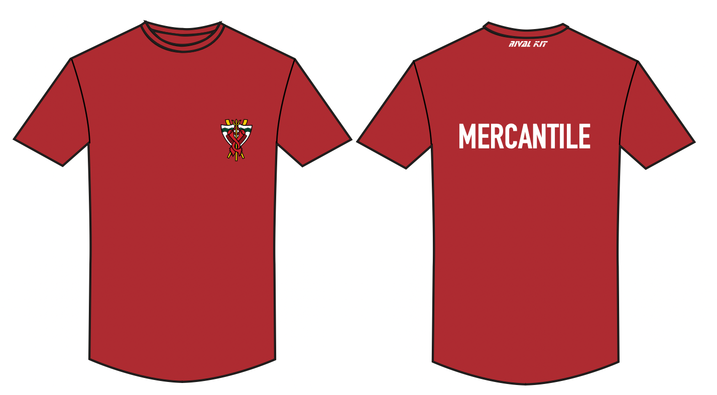 Mercantile Rowing Club Casual Cotton T-Shirt - Red