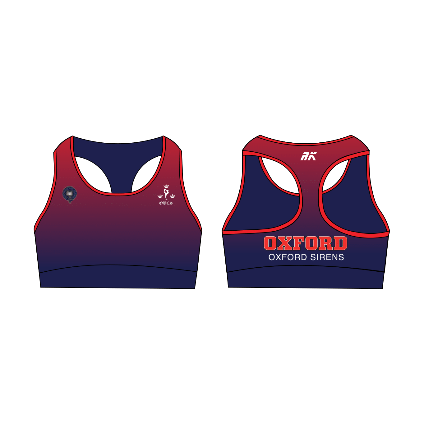 Oxford Sirens Cheerleading Racerback Sports Bra
