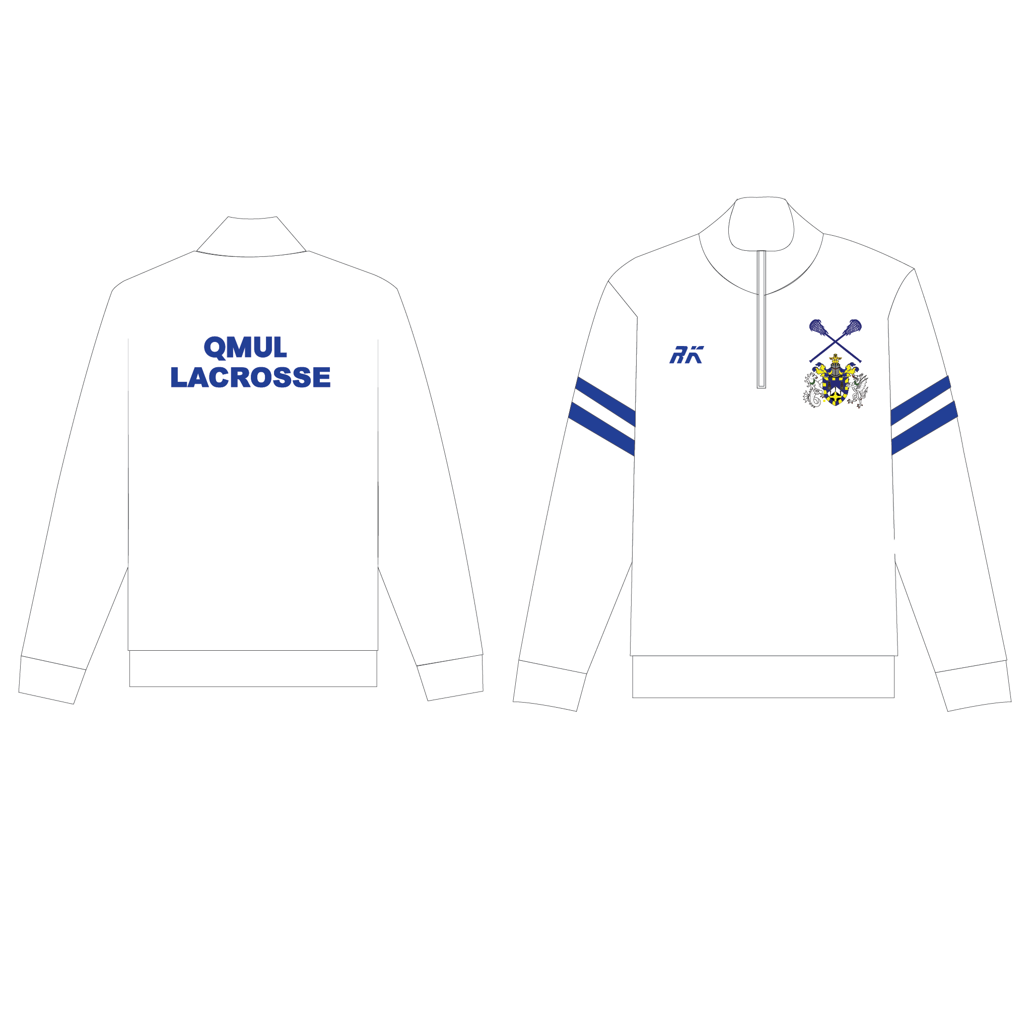QMUL Lacrosse Club White Q-Zip