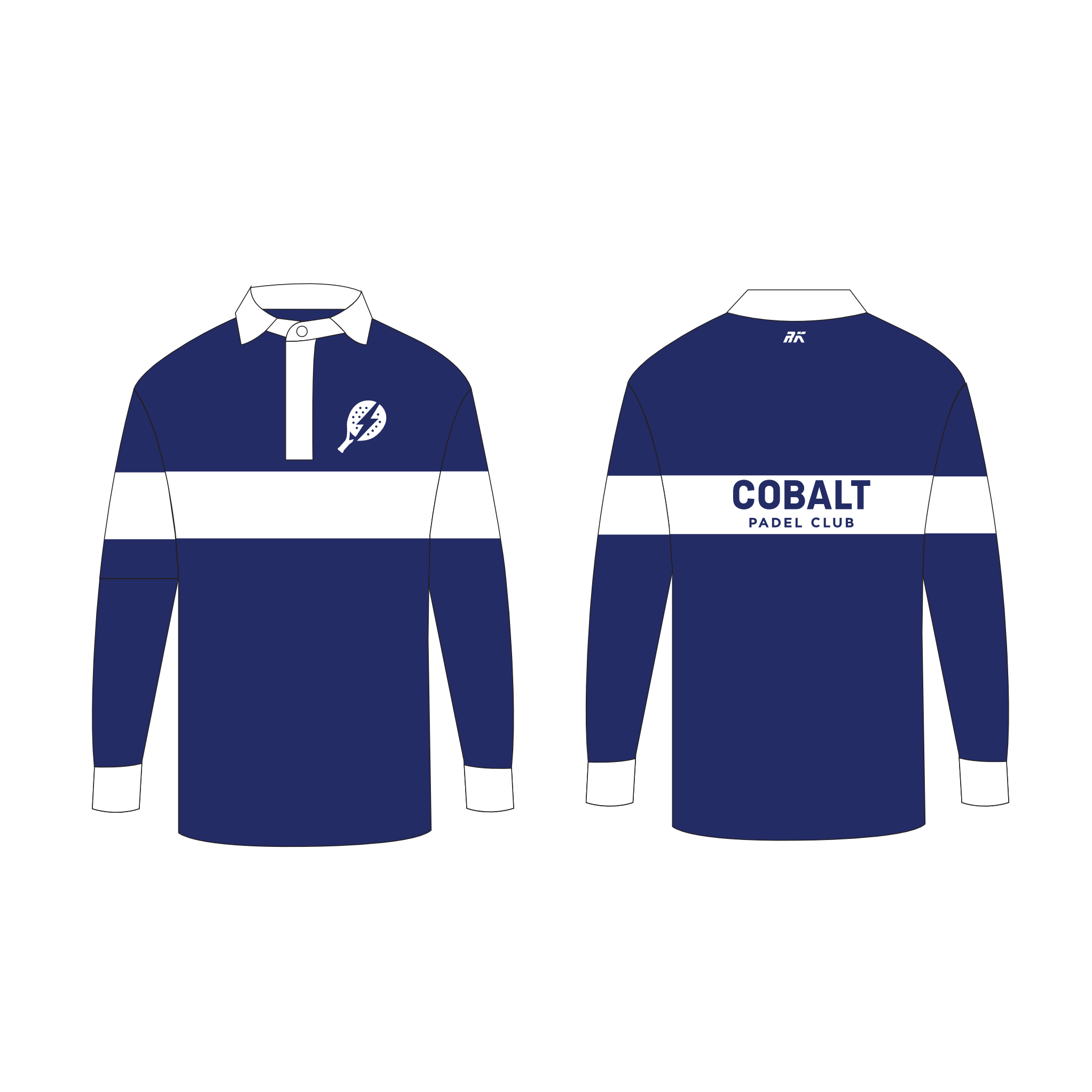 Cobalt paddle casual rugby shirt