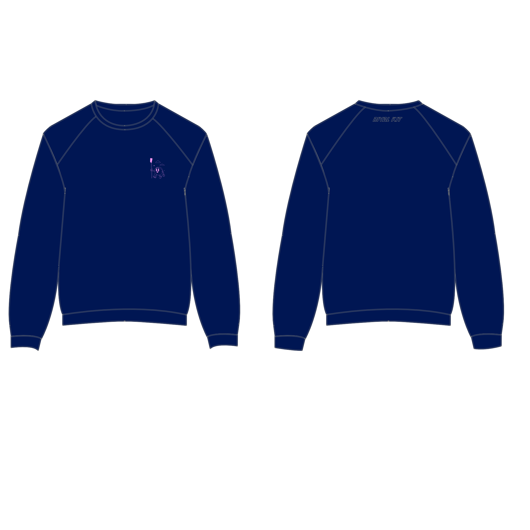 RIVALKIT Sweatshirt NAVY mascot pink embroidery
