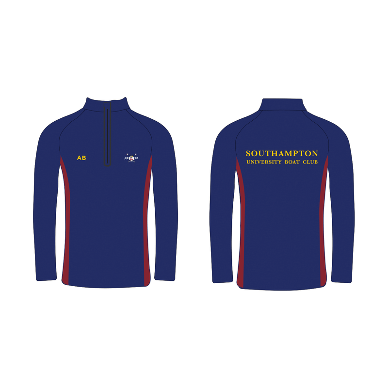 Southampton University Boat Club Burgundy and Navy Performance Q-zip