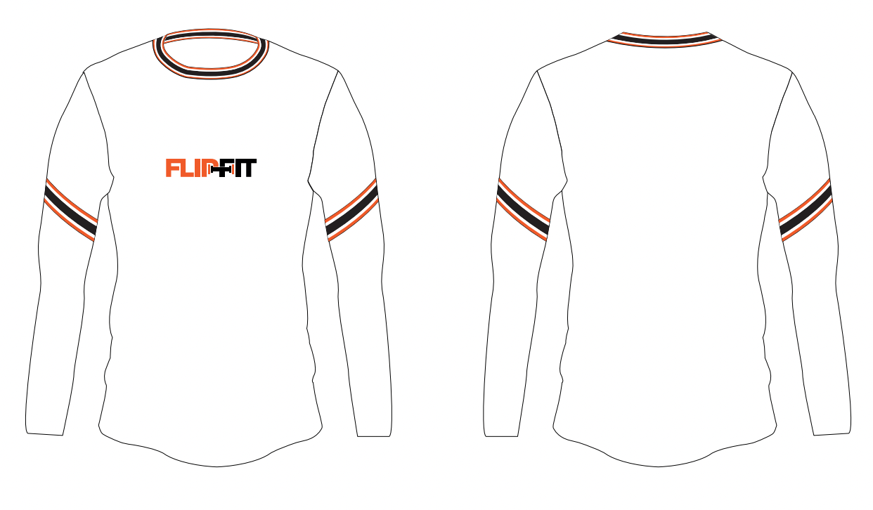 Flipfit White Stripe 201 Long Sleeve Gym T-Shirt