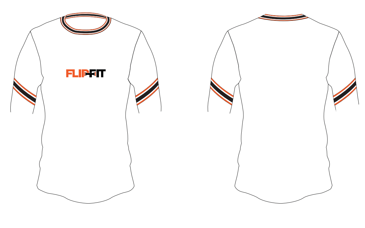 Flipfit White Stripe 201 Short Sleeve Gym T-Shirt