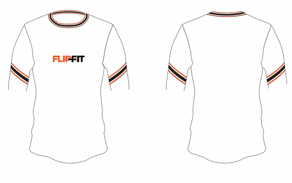 Flipfit White Stripe 201 Short Sleeve Gym T-Shirt