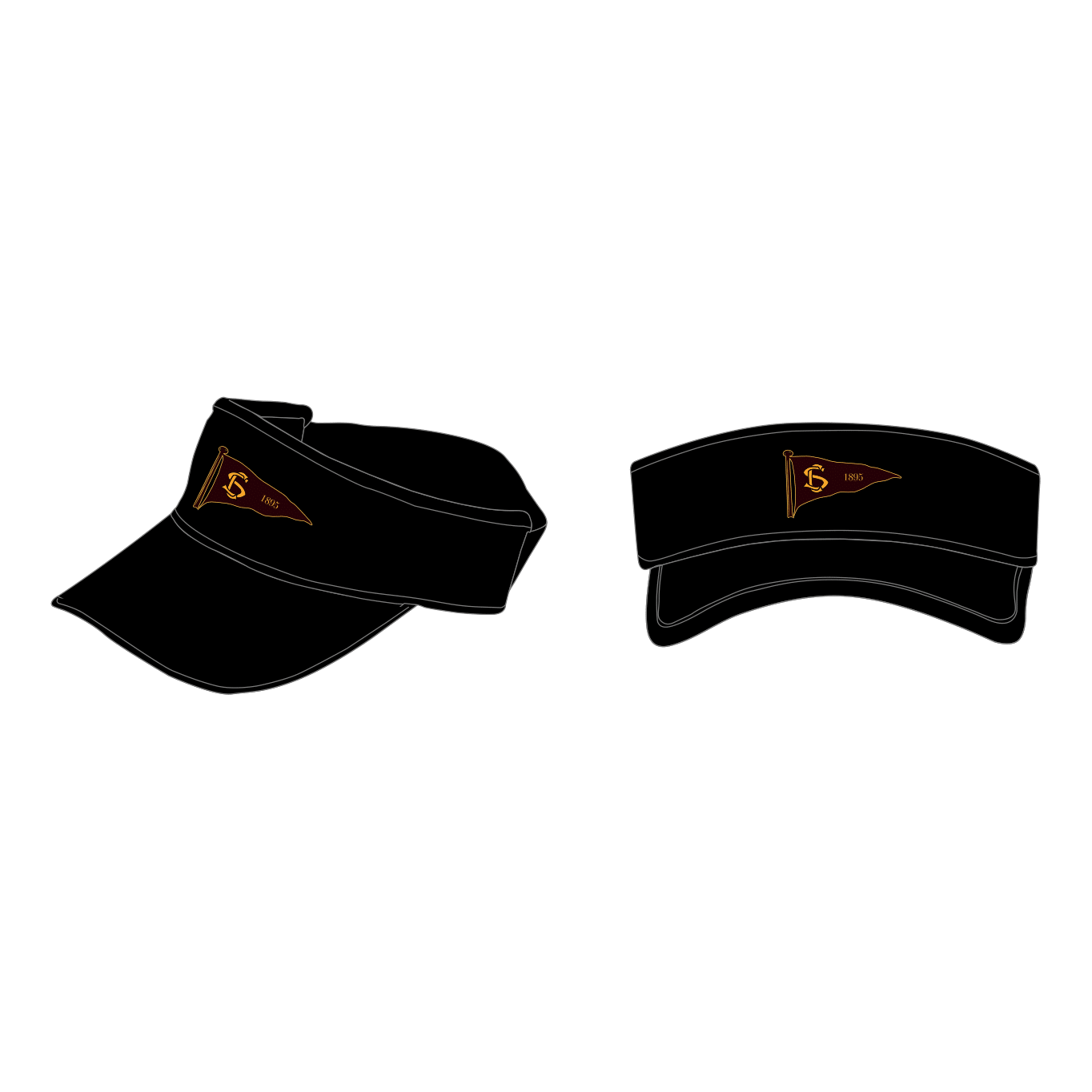 The Skiff Club Visor Black