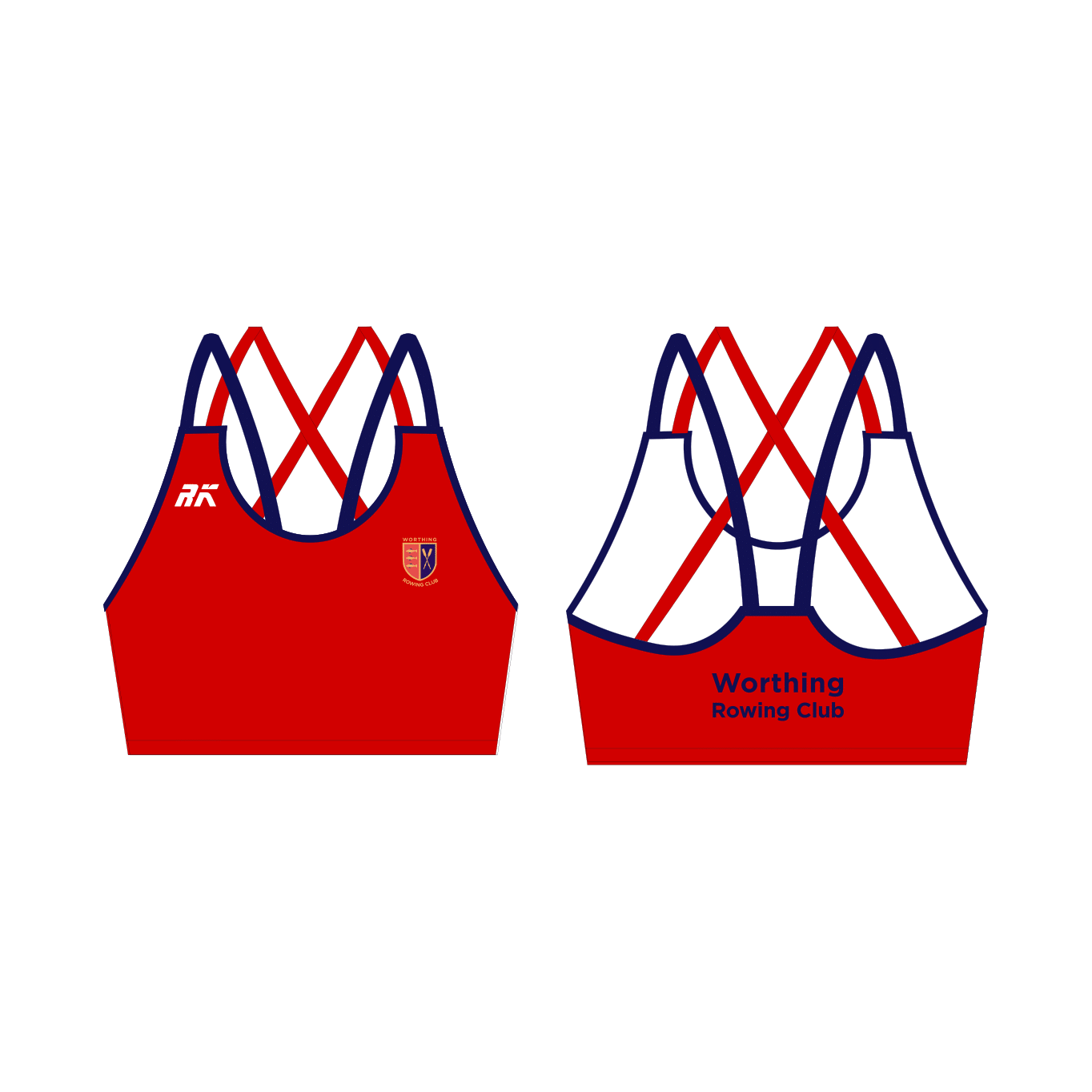 Worthing Rowing Club Red Strappy Sports Bra