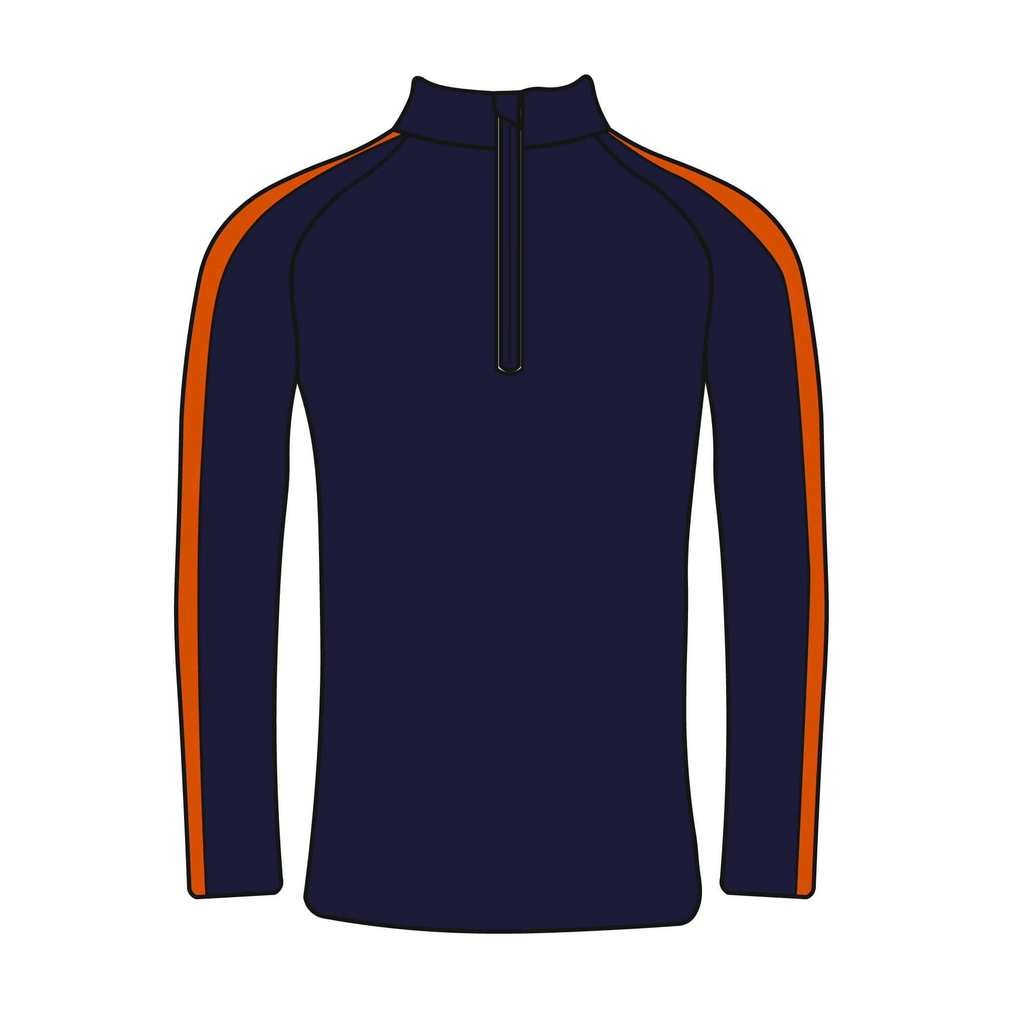 Orange and Navy Bespoke Q-Zip