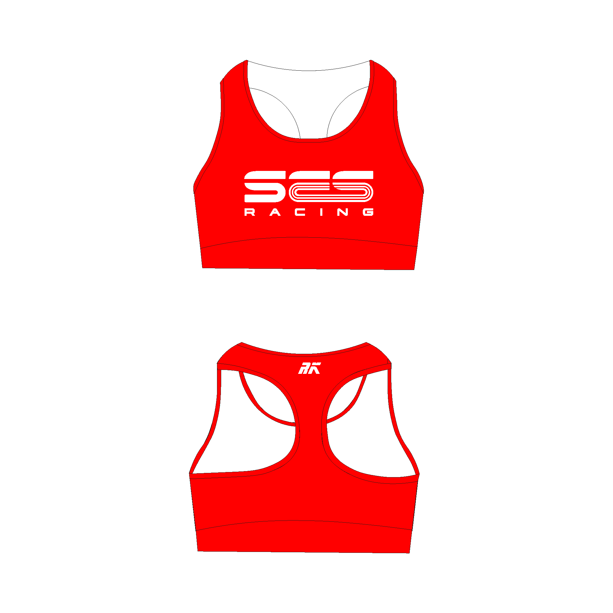 SES Racing Team Sports Red Bra