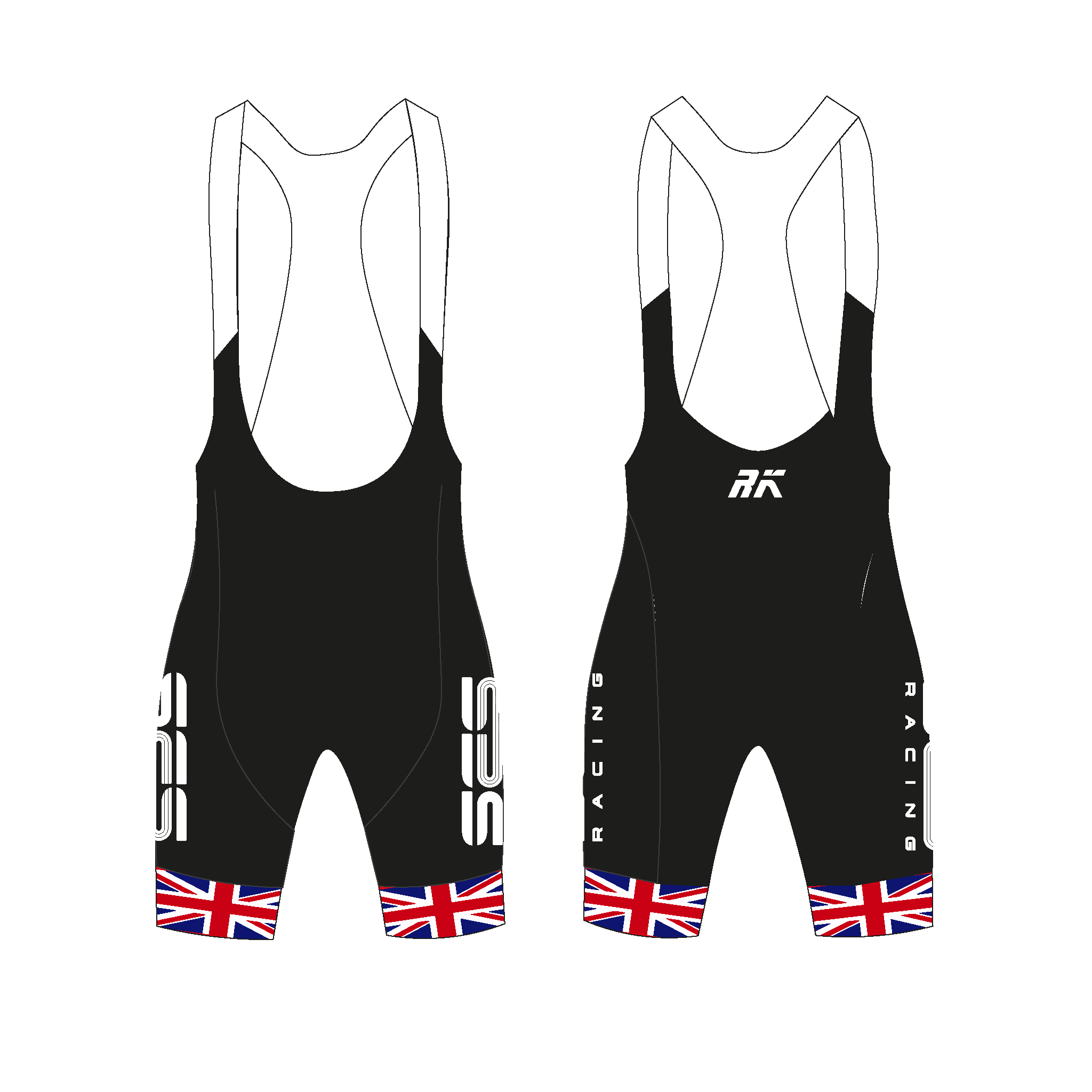 SES Racing Team Cycling Union Jack Bib Shorts