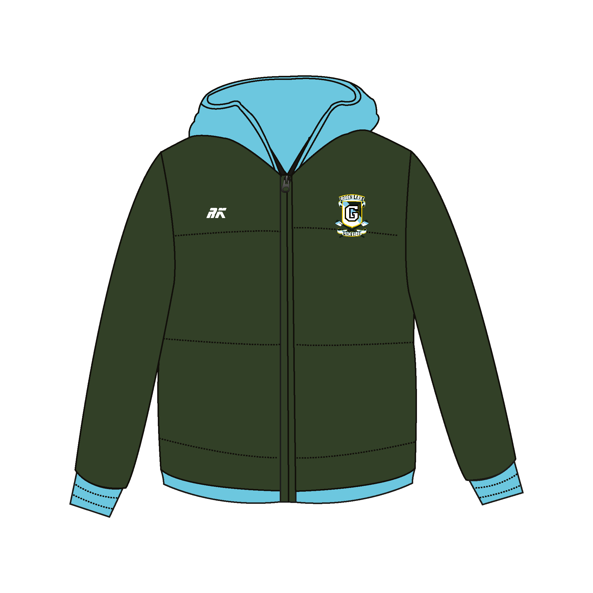 Green Lake Crew Puffa Jacket