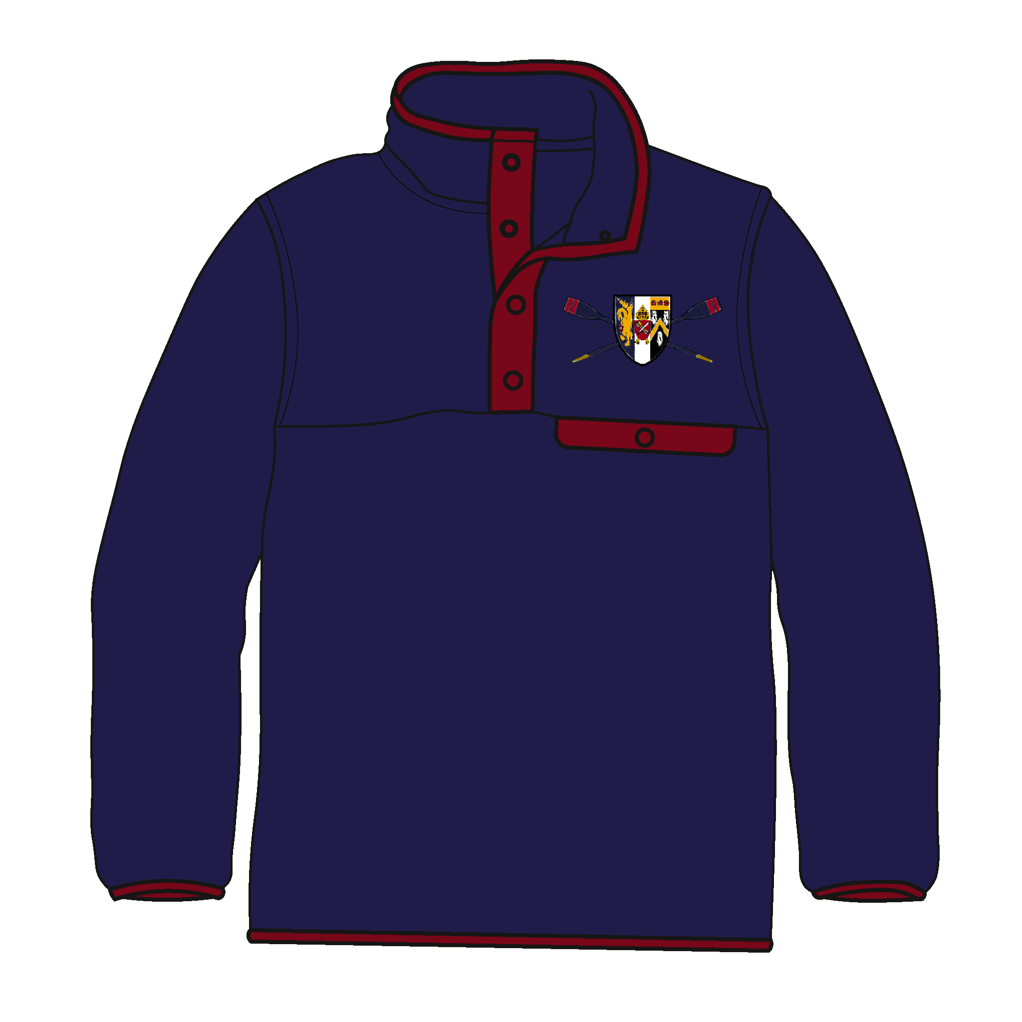Corpus Christi College Boat Club Oxford Navy Pocket Fleece