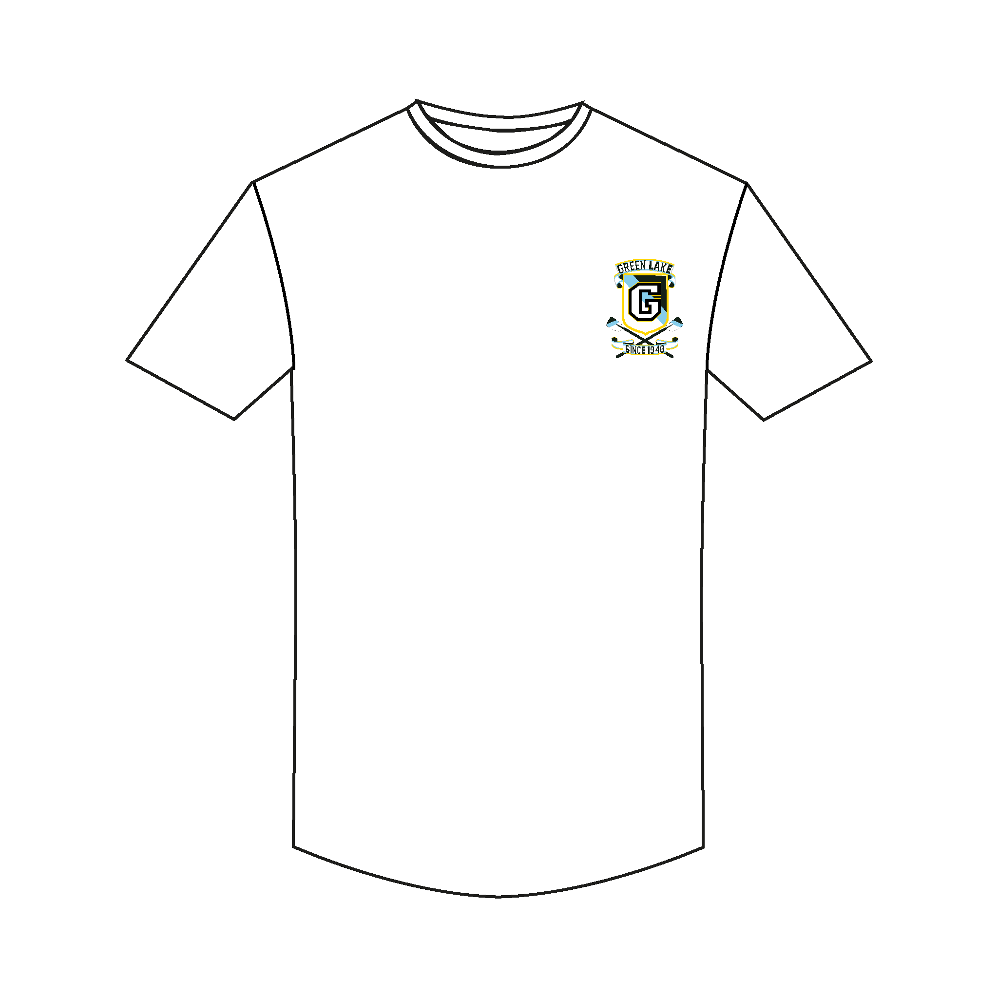 Green Lake Crew Casual White T-Shirt