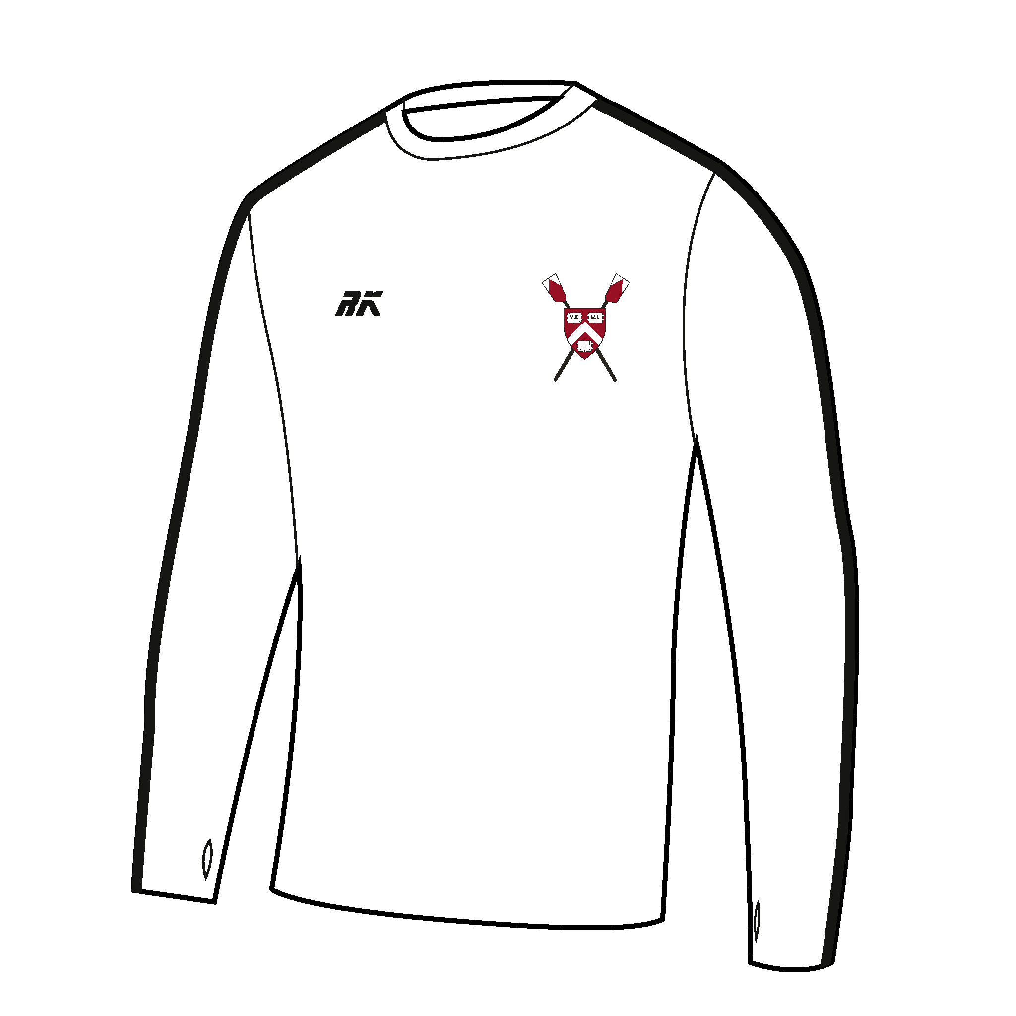 Harvard Men's Lightweight Crew Long Sleeve Gym T-Shirt 2