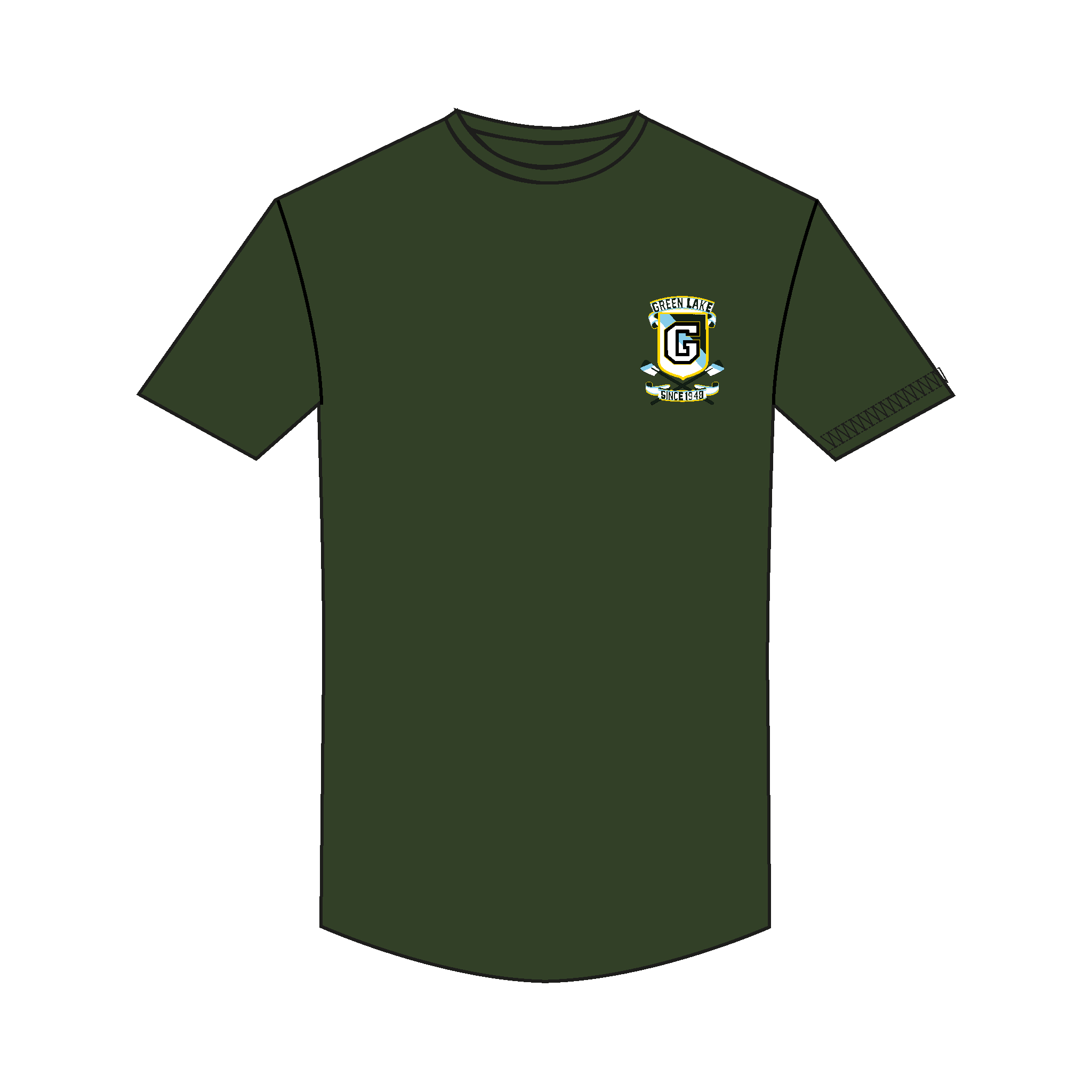 Green Lake Crew Casual Green T-Shirt