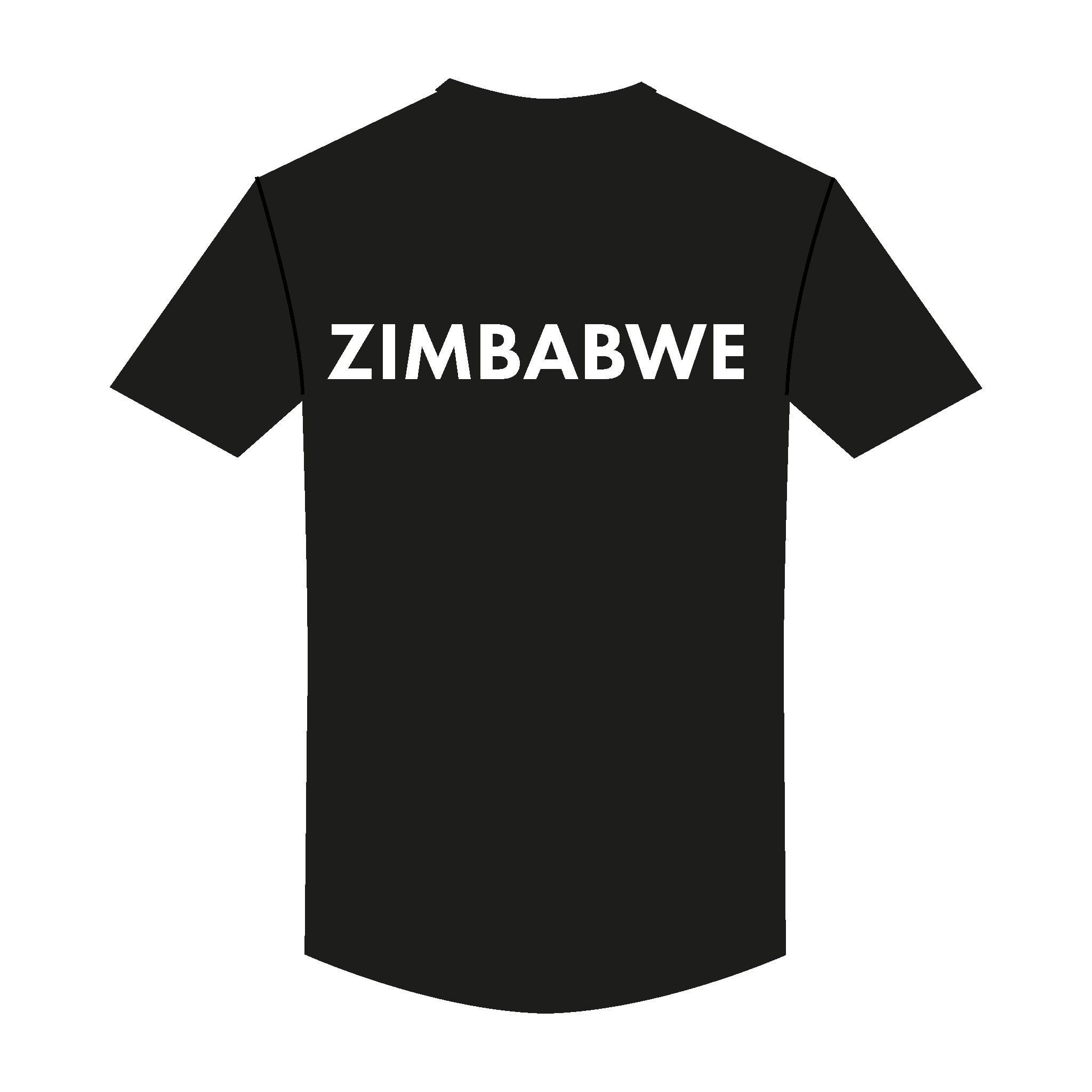 Team Zimbabwe Casual Black T-Shirt