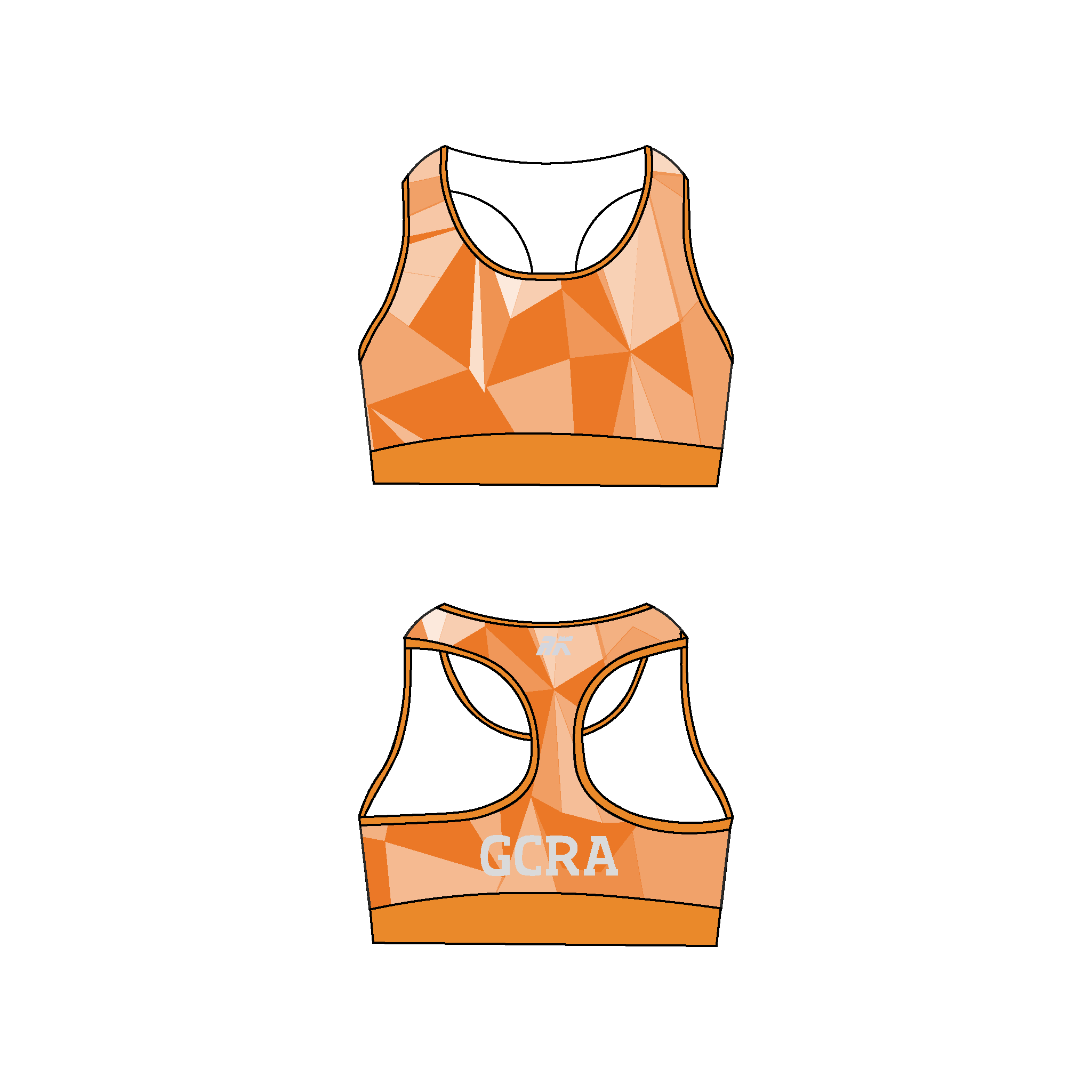 Greater Columbus Rowing Association Orange Sports Bra