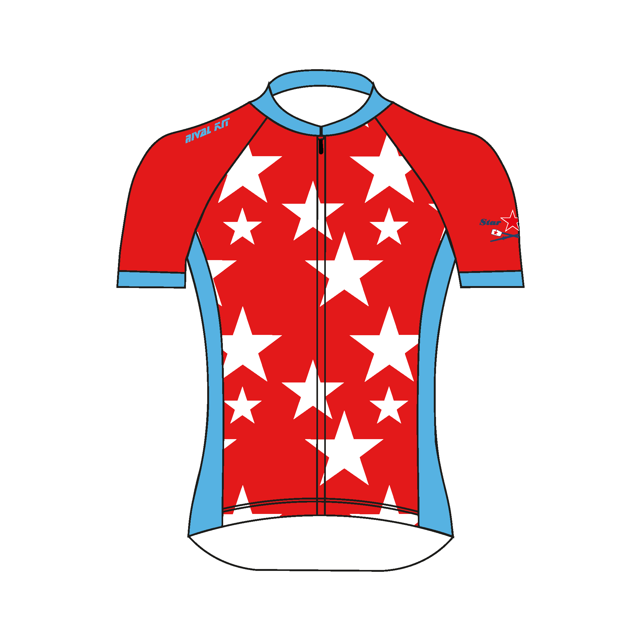 Star Rowing Club Premium Cycling jersey Design 2