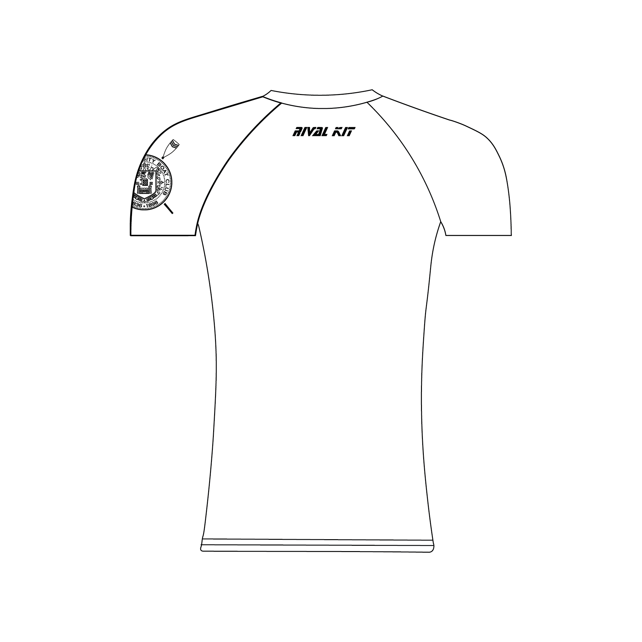 Dublin University Boat Club Short Sleeve White Base-Layer