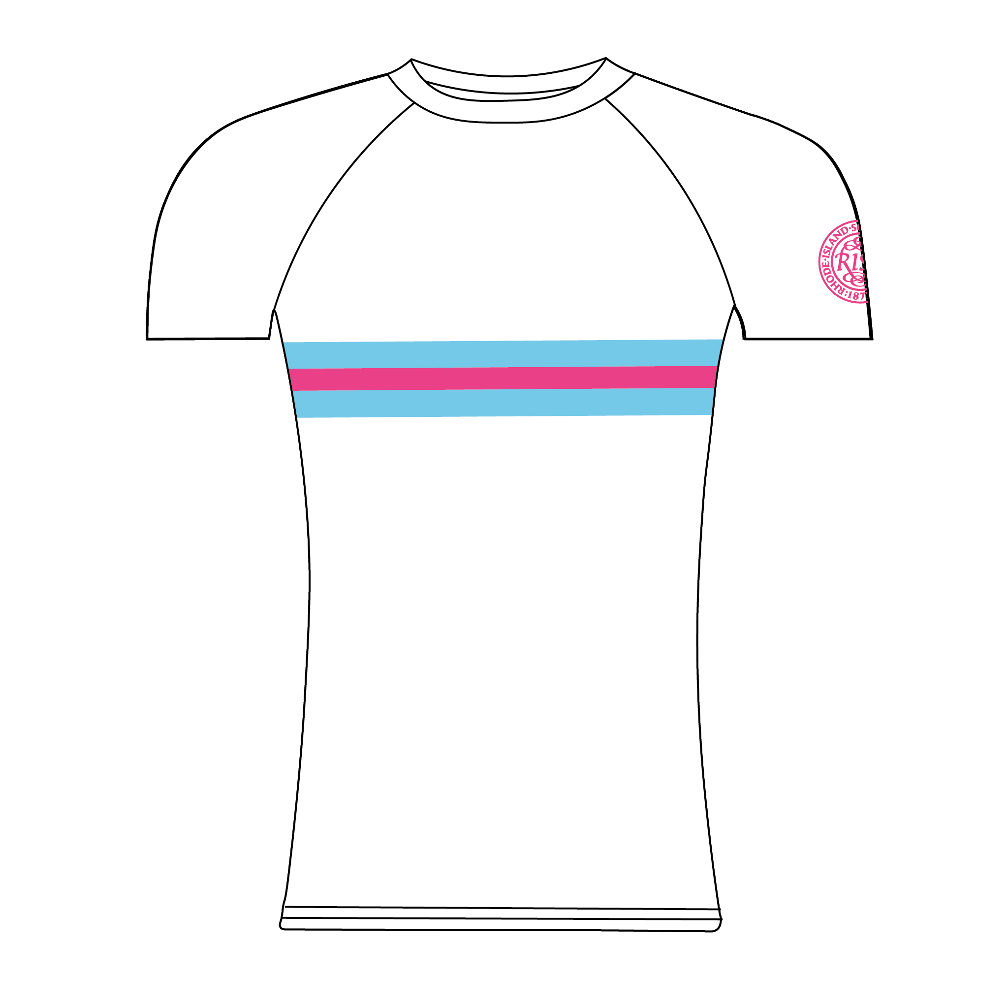 Rhode Island Design School Rowing Club Striped Short Sleeve Base Layer