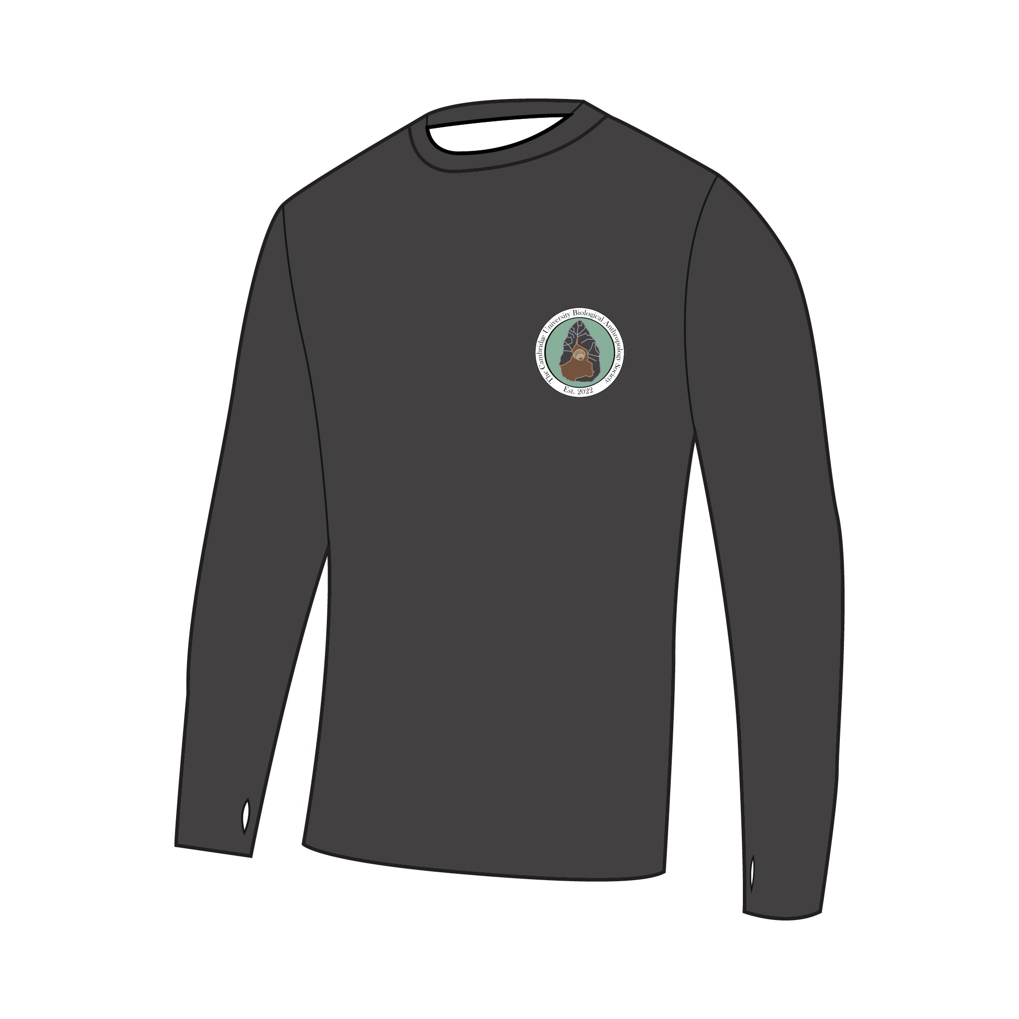 Cambridge University Biological Anthropology Society Bespoke Long Sleeve Gym T-Shirt 2