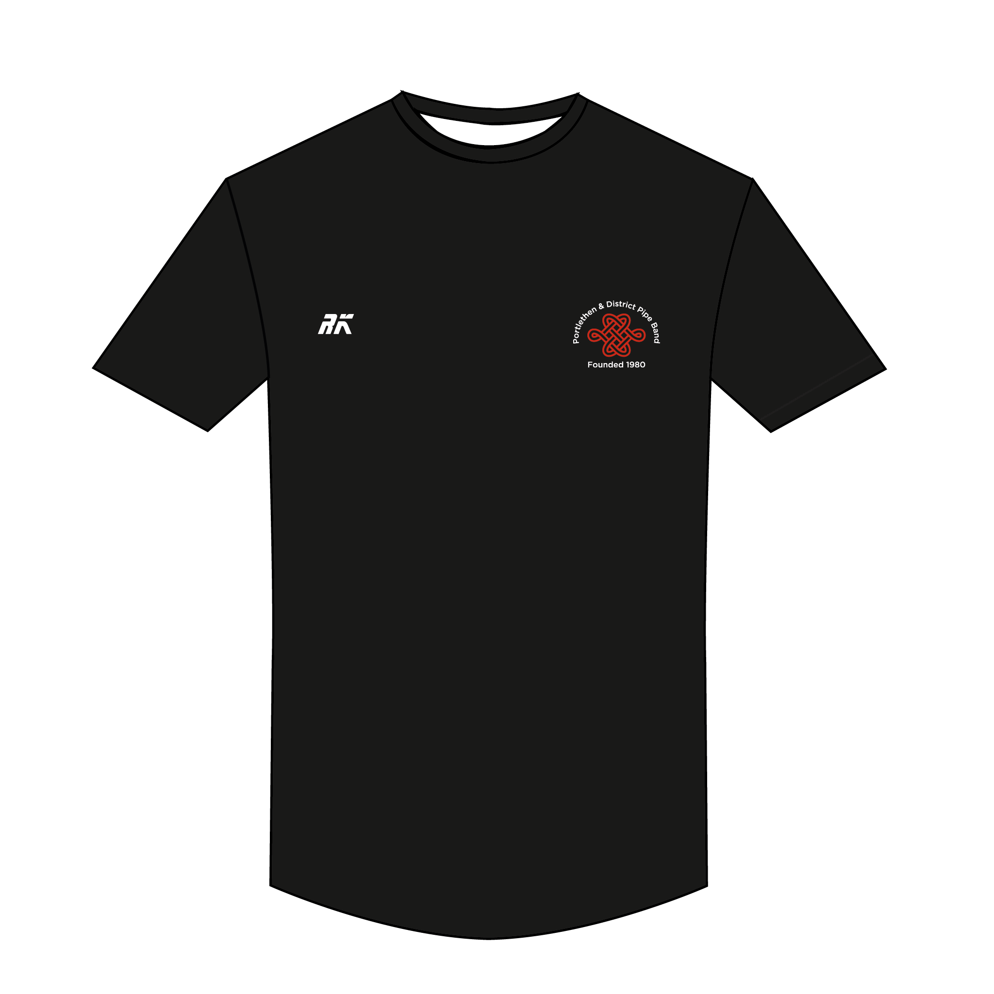 Portlethen & District Pipe Band Black Gym T-Shirt