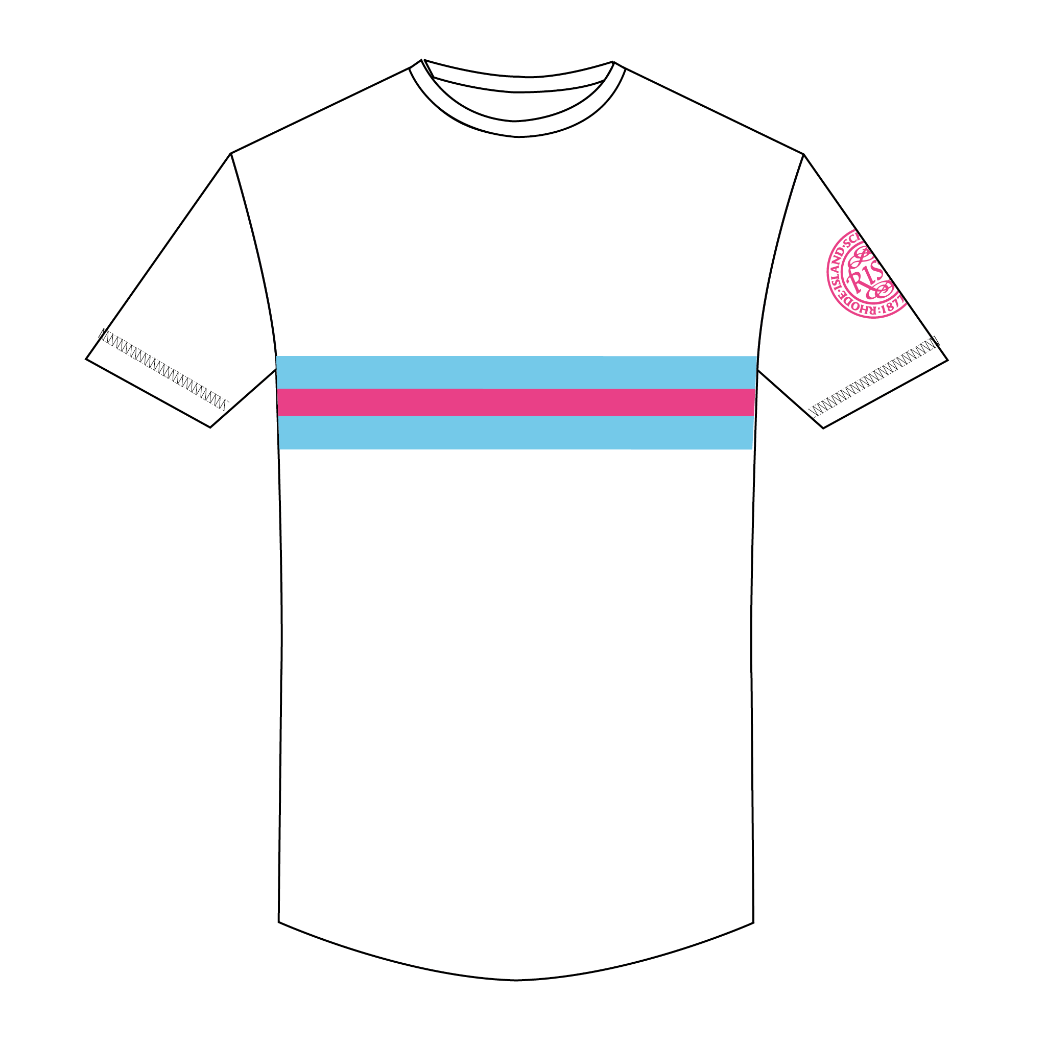 Rhode Island Design School Rowing Club Striped Gym T-Shirt
