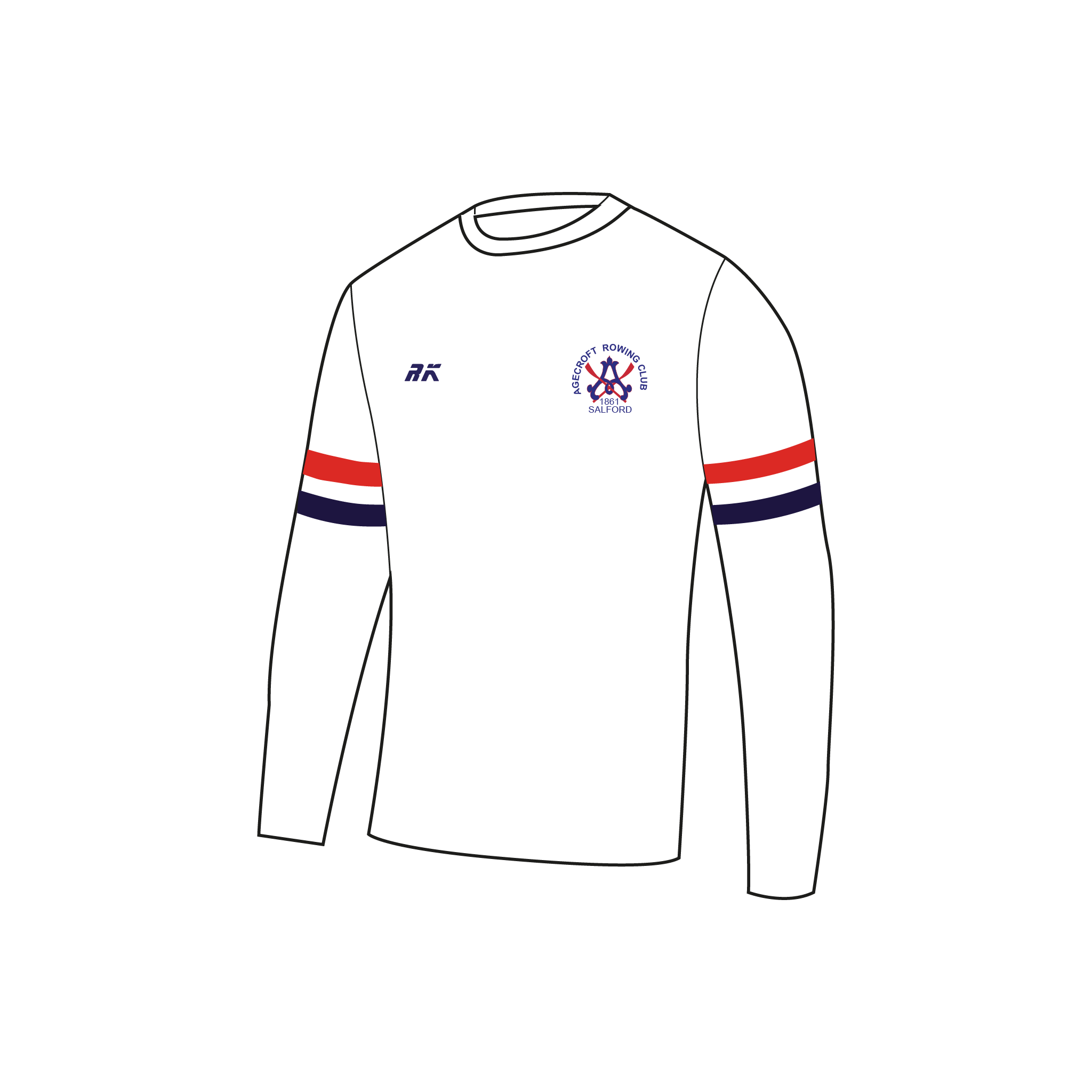 Agecroft Rowing Club Bespoke Long Sleeve Gym T-Shirt