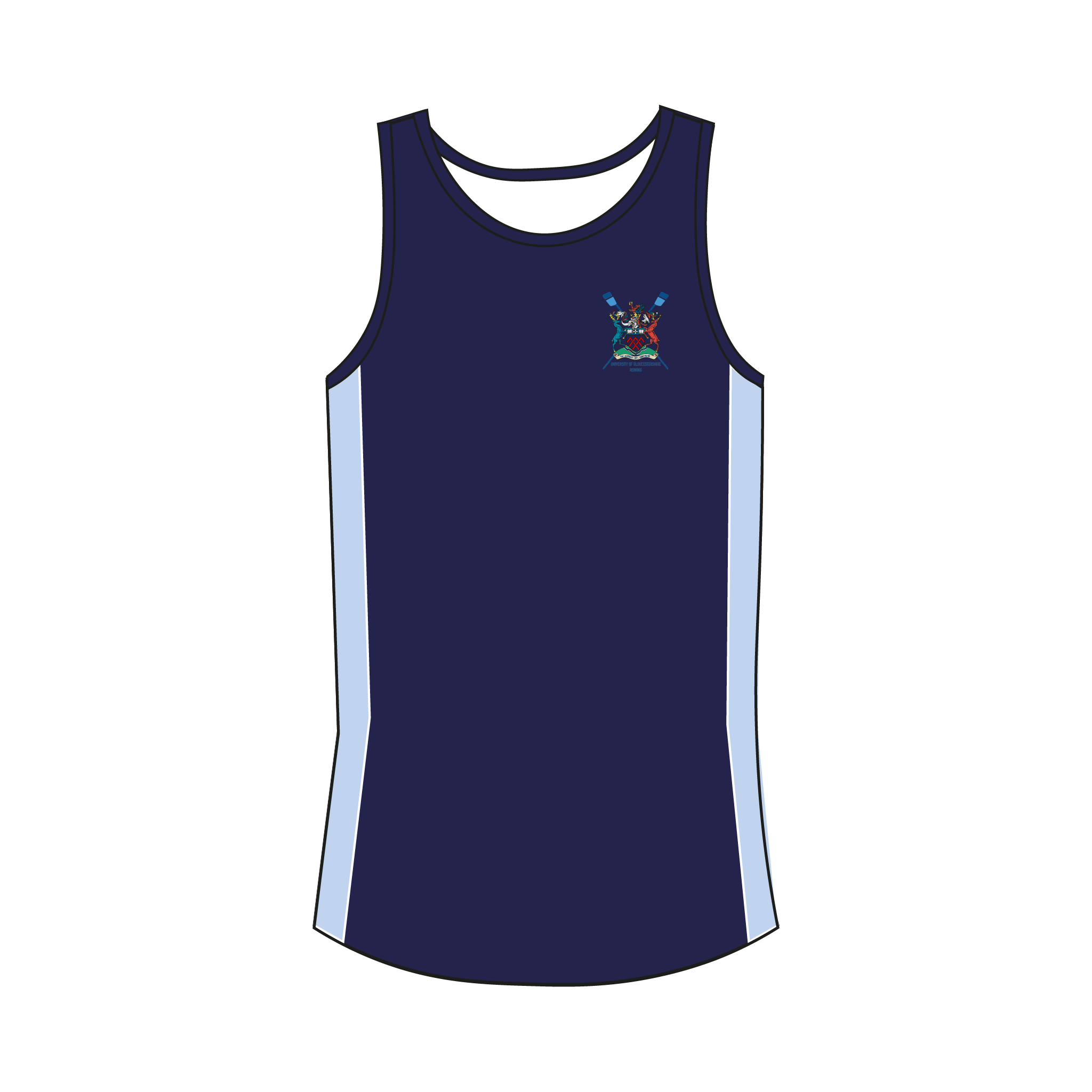 University of Gloucestershire Rowing Club Blue Gym Vest