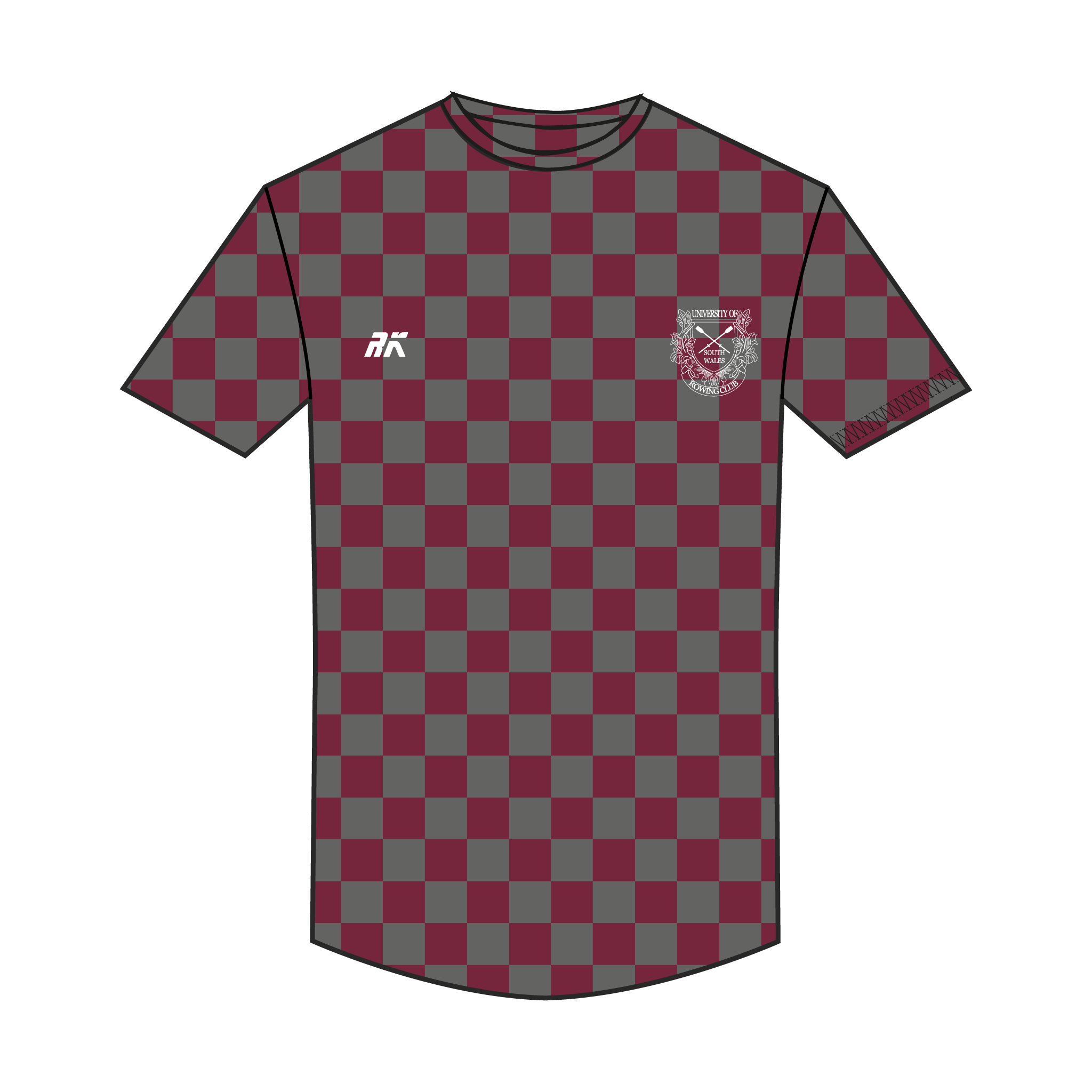 University of South Wales Rowing Club Pattern Bespoke Short Sleeve Gym T-Shirt