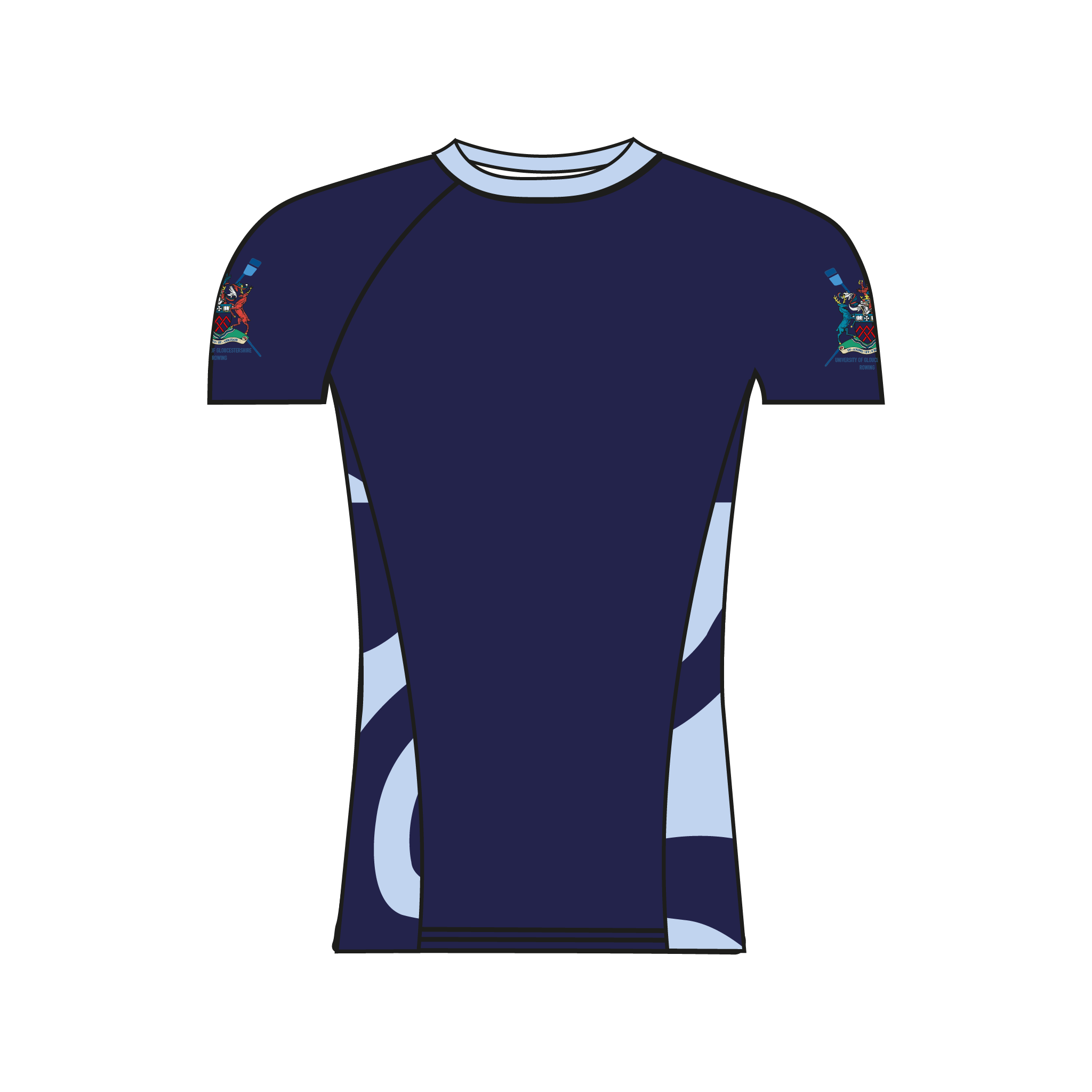 University of Gloucestershire Rowing Club Navy Short Sleeve Base-Layer