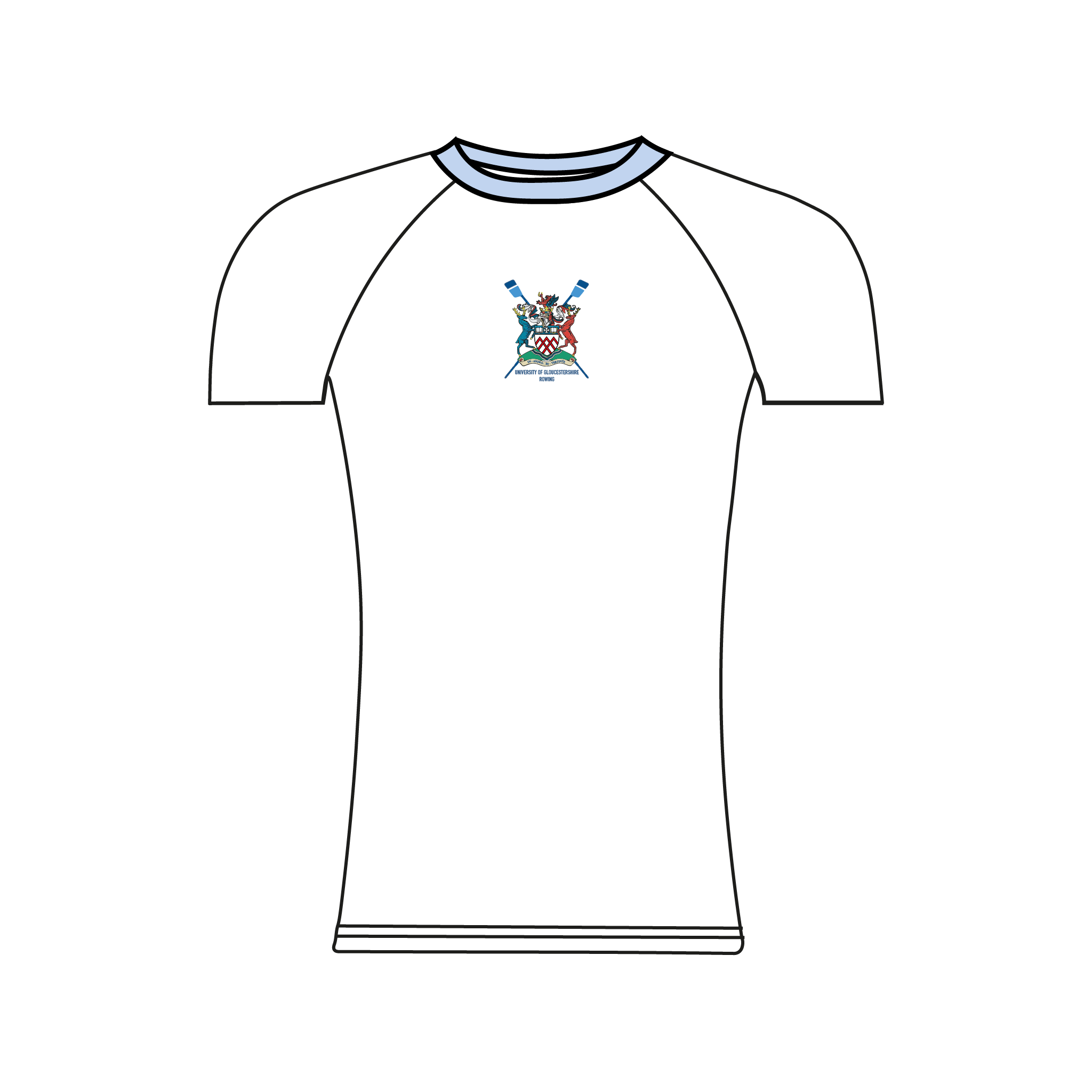 University of Gloucestershire Rowing Club White Short Sleeve Base-Layer