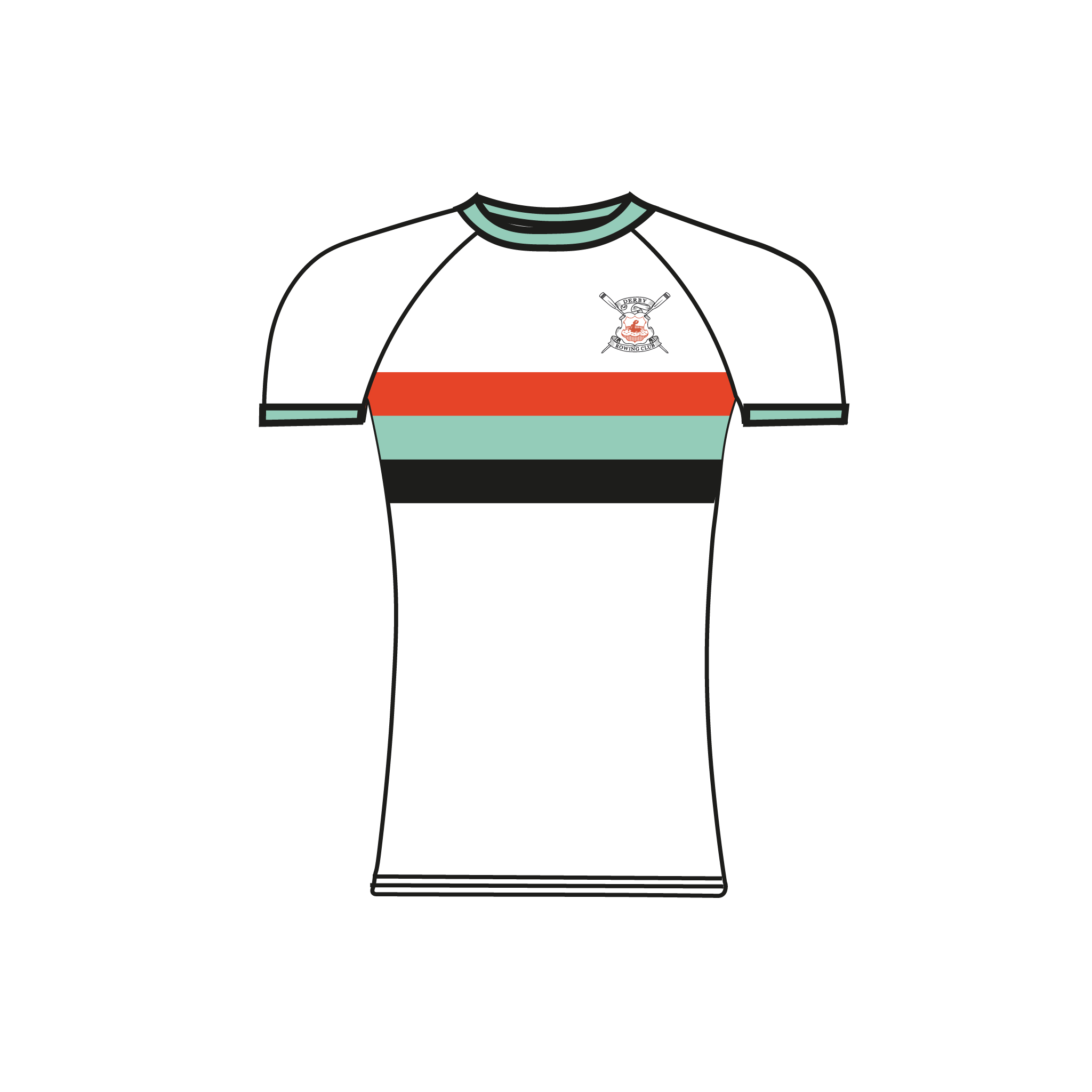 Derby Rowing Club Short Sleeve Baselayer 3 stripe