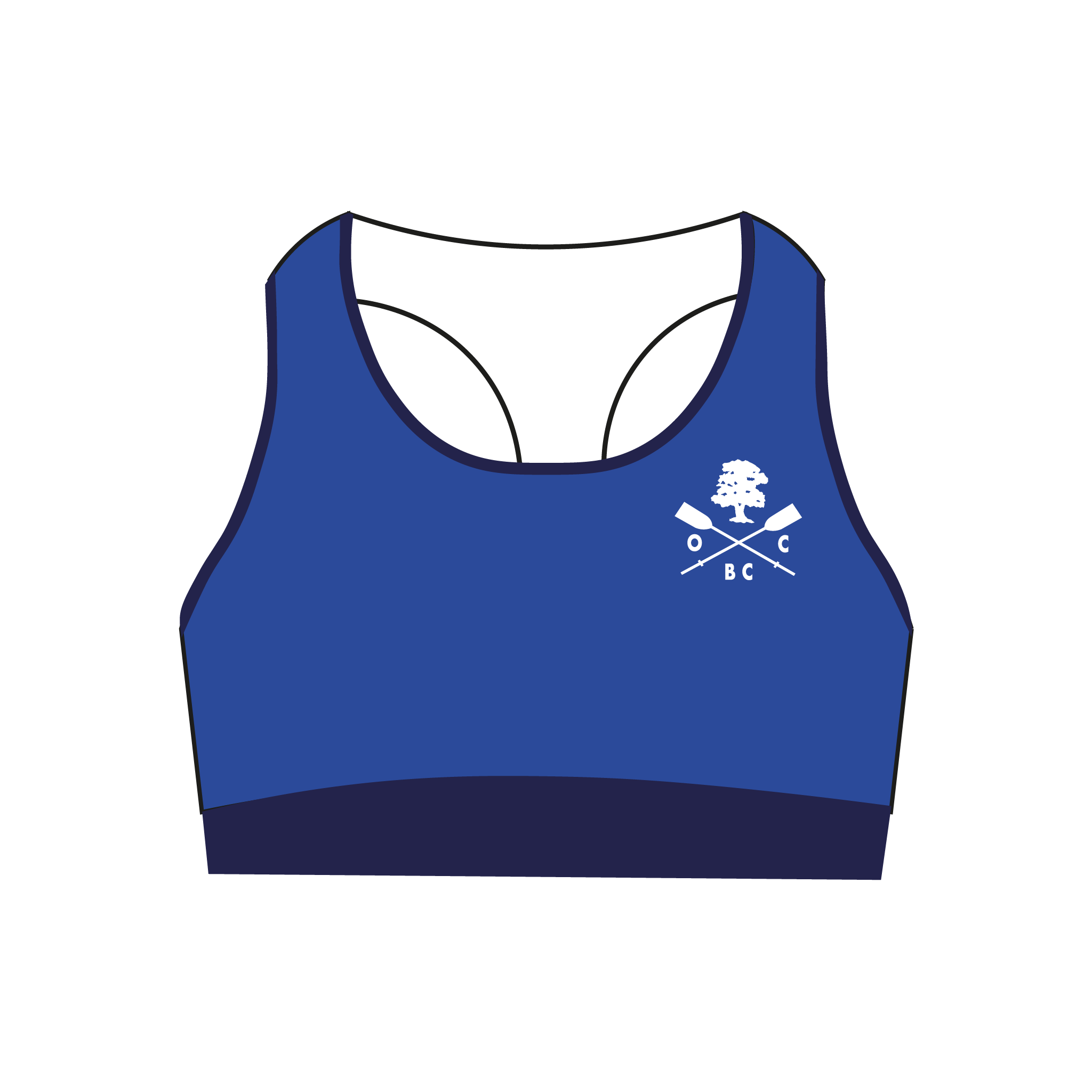 Old Canfordian Boat Club Blue Sports Bra