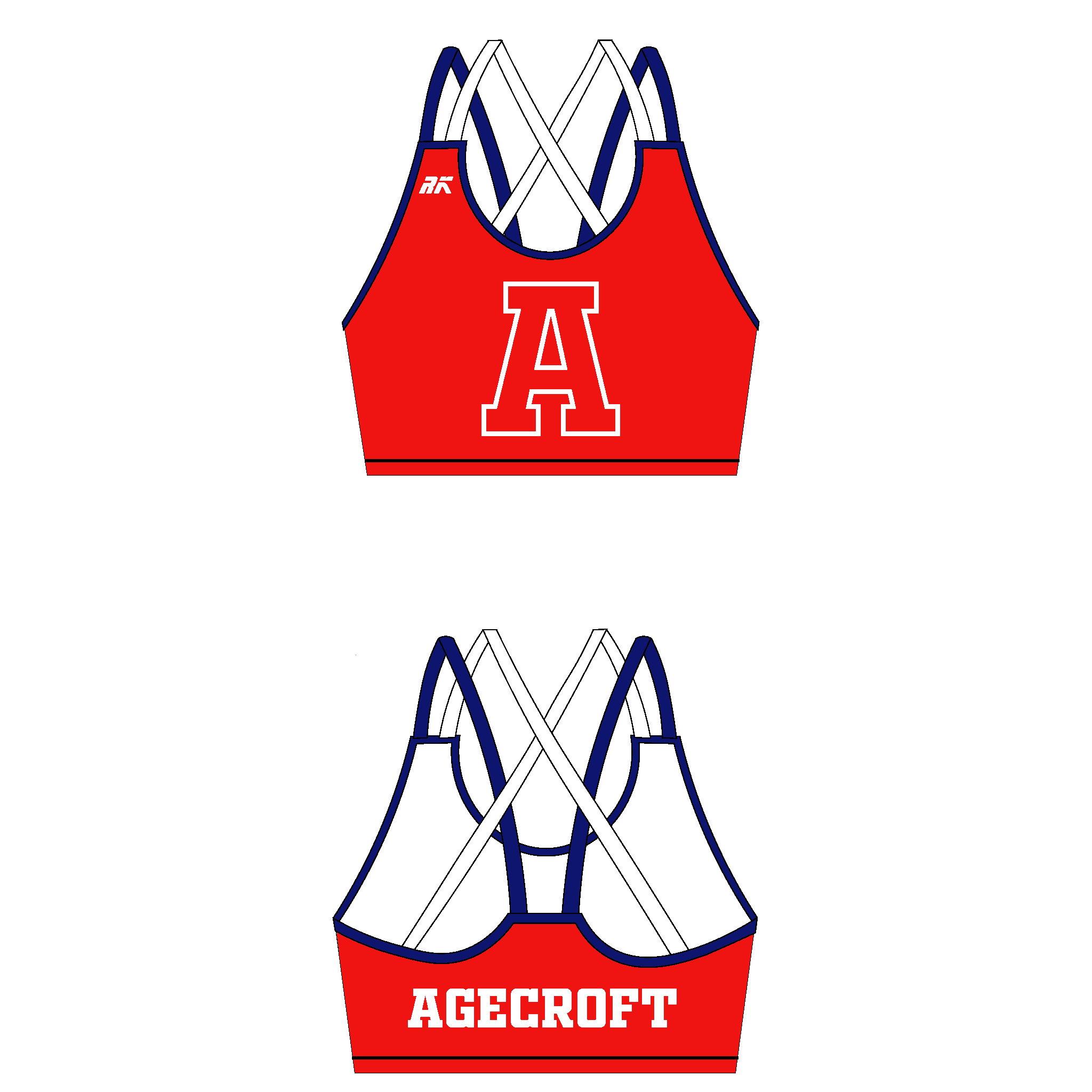 Agecroft Rowing Club Strappy Sports Bra