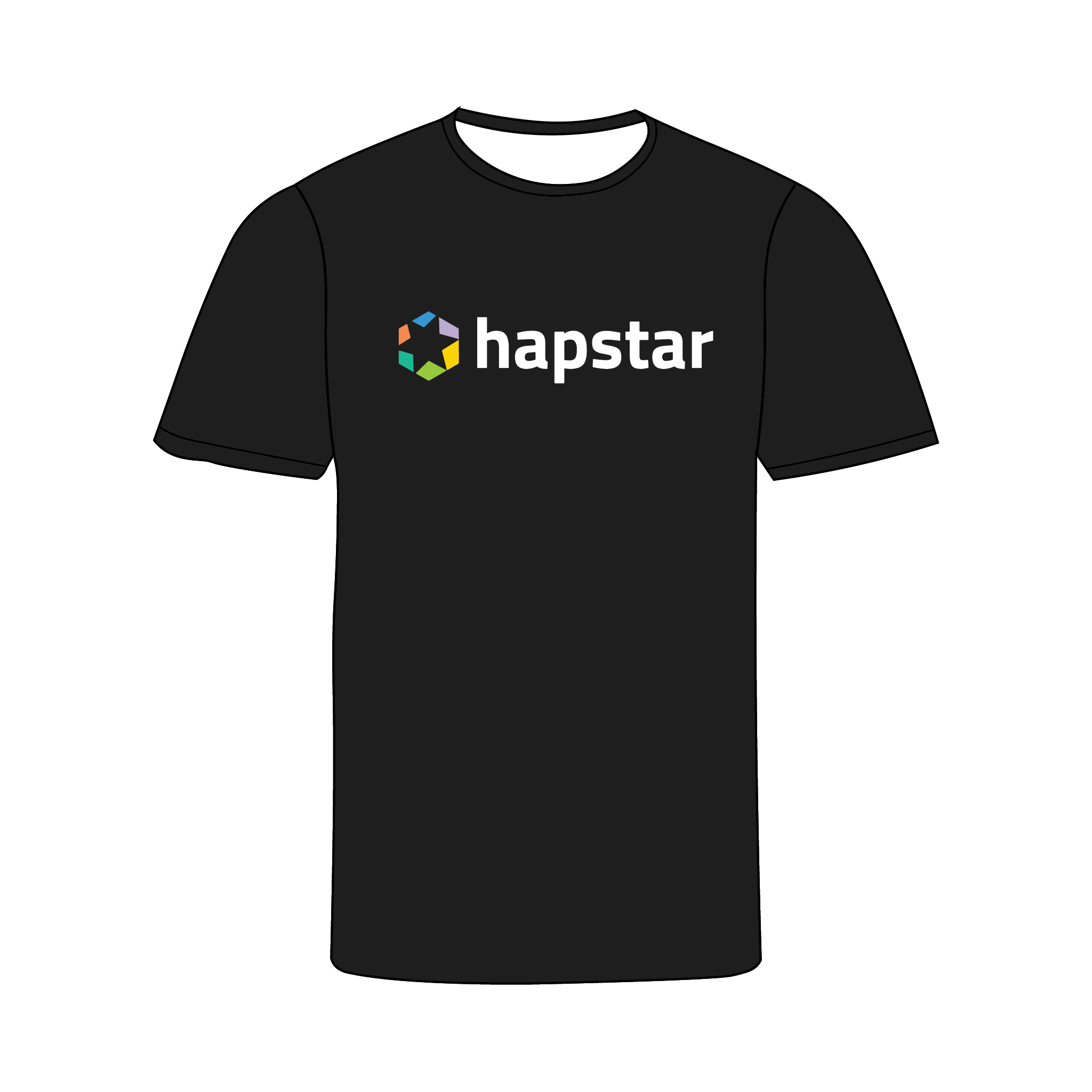 Hapstar Black Casual T-Shirt