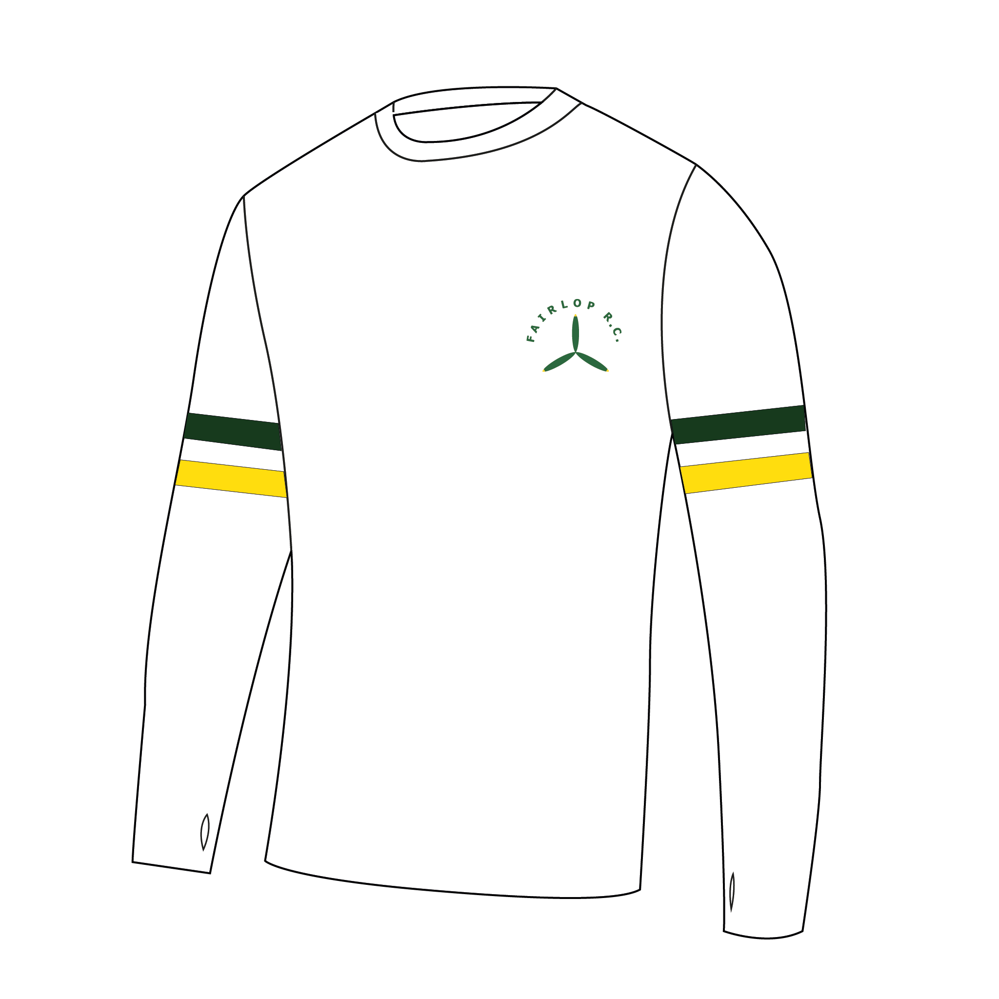 Fairlop R.C Bespoke White Long Sleeve Gym T-Shirt