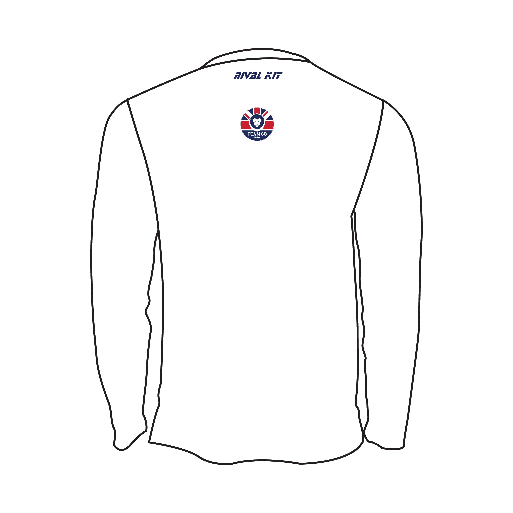 Team GB Junior Roller Derby White Bespoke Long Sleeve Gym T-Shirt 1
