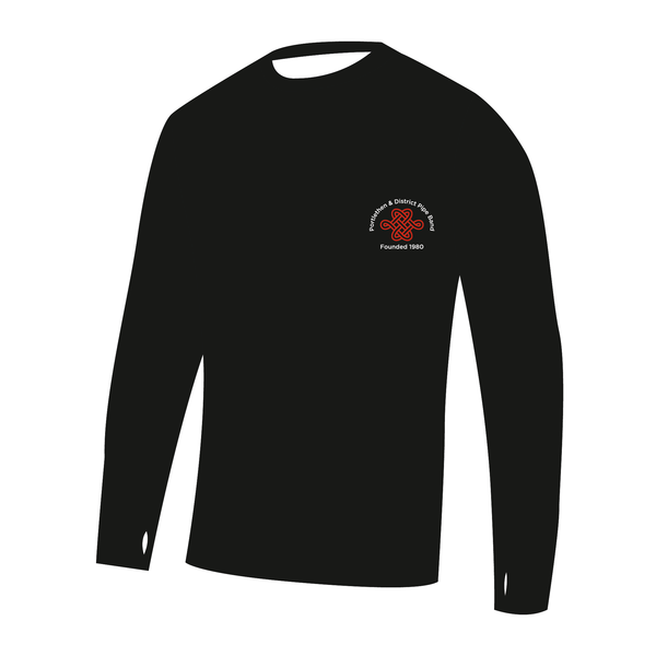 Portlethen & District Pipe Band Black Long Sleeve Gym T-Shirt